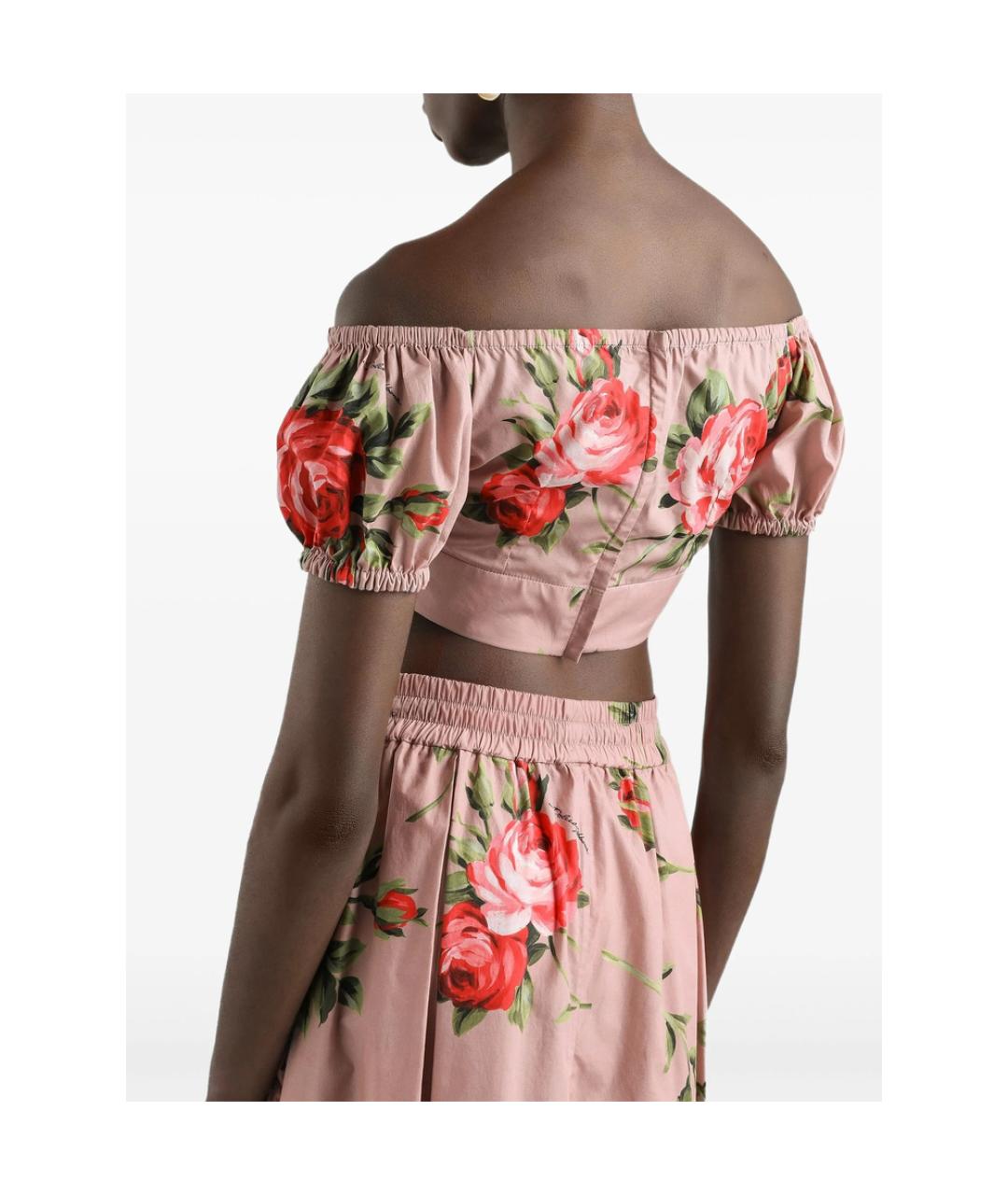 DOLCE&GABBANA Розовая хлопковая майка, фото 4