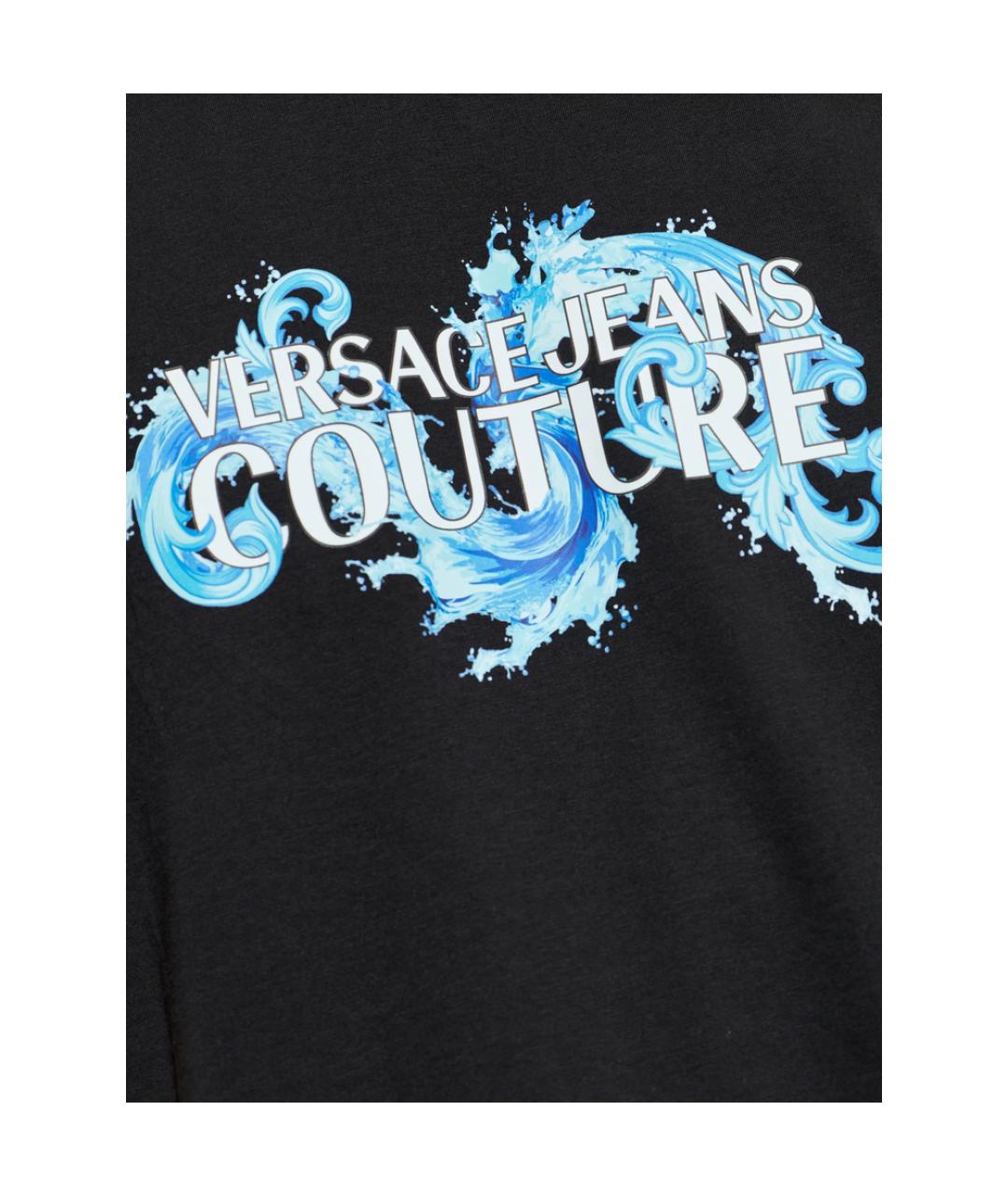 VERSACE JEANS COUTURE Черная хлопковая футболка, фото 5