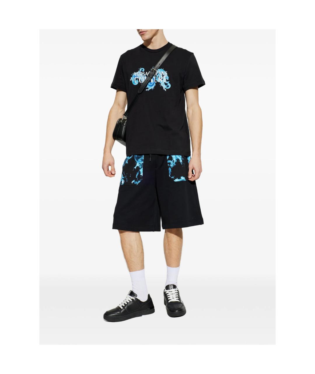 VERSACE JEANS COUTURE Черная хлопковая футболка, фото 3