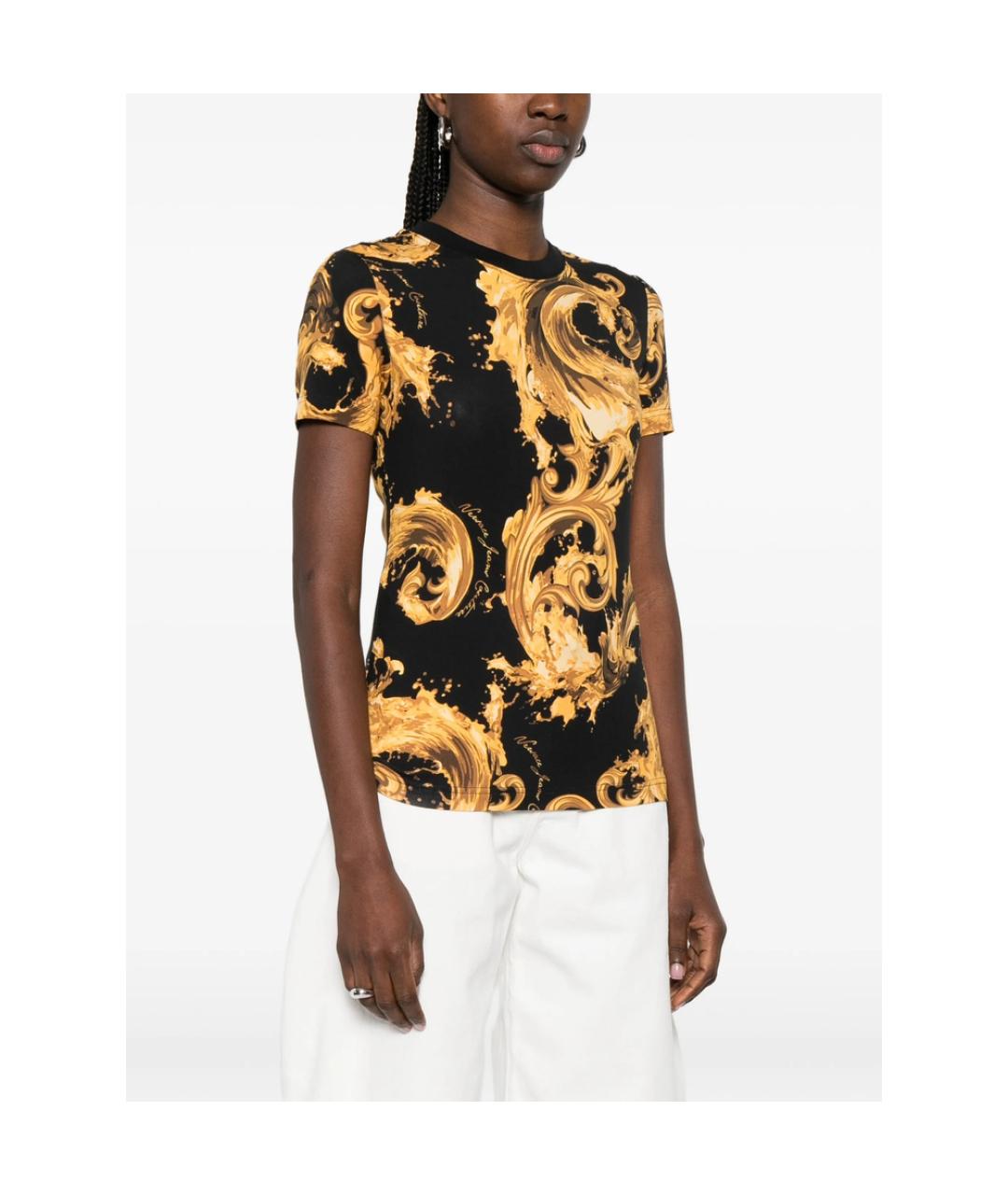 VERSACE JEANS COUTURE Черная хлопковая футболка, фото 4