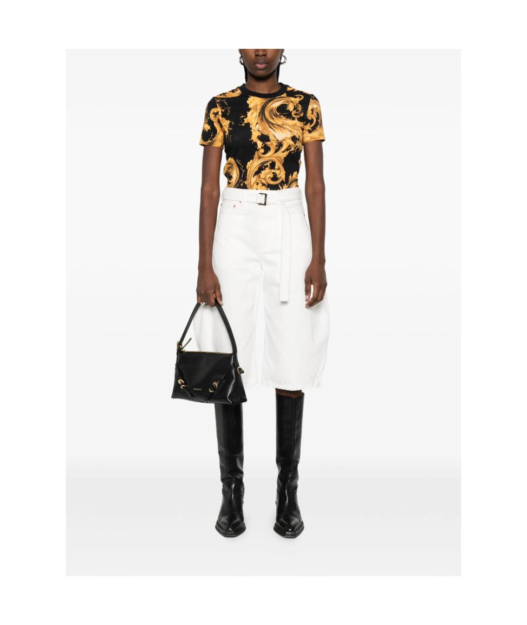 VERSACE JEANS COUTURE Черная хлопковая футболка, фото 2