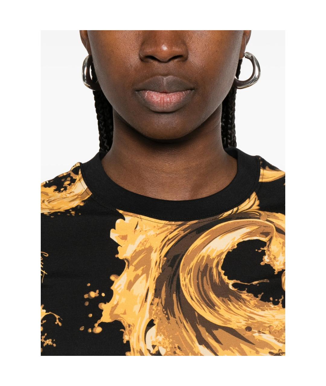 VERSACE JEANS COUTURE Черная хлопковая футболка, фото 3