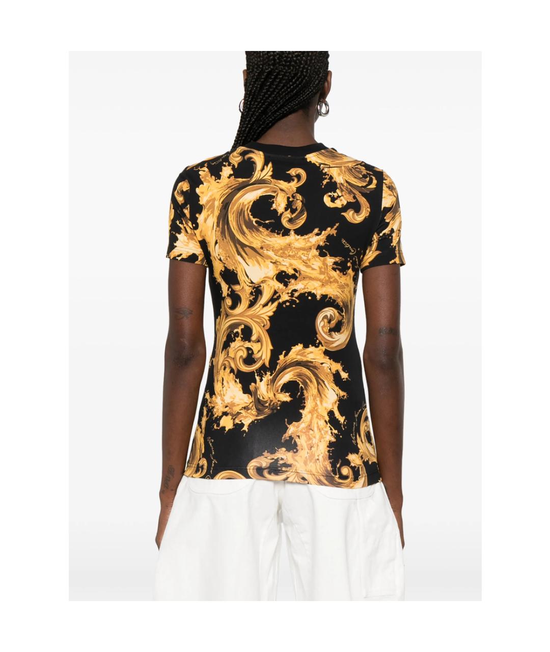 VERSACE JEANS COUTURE Черная хлопковая футболка, фото 5