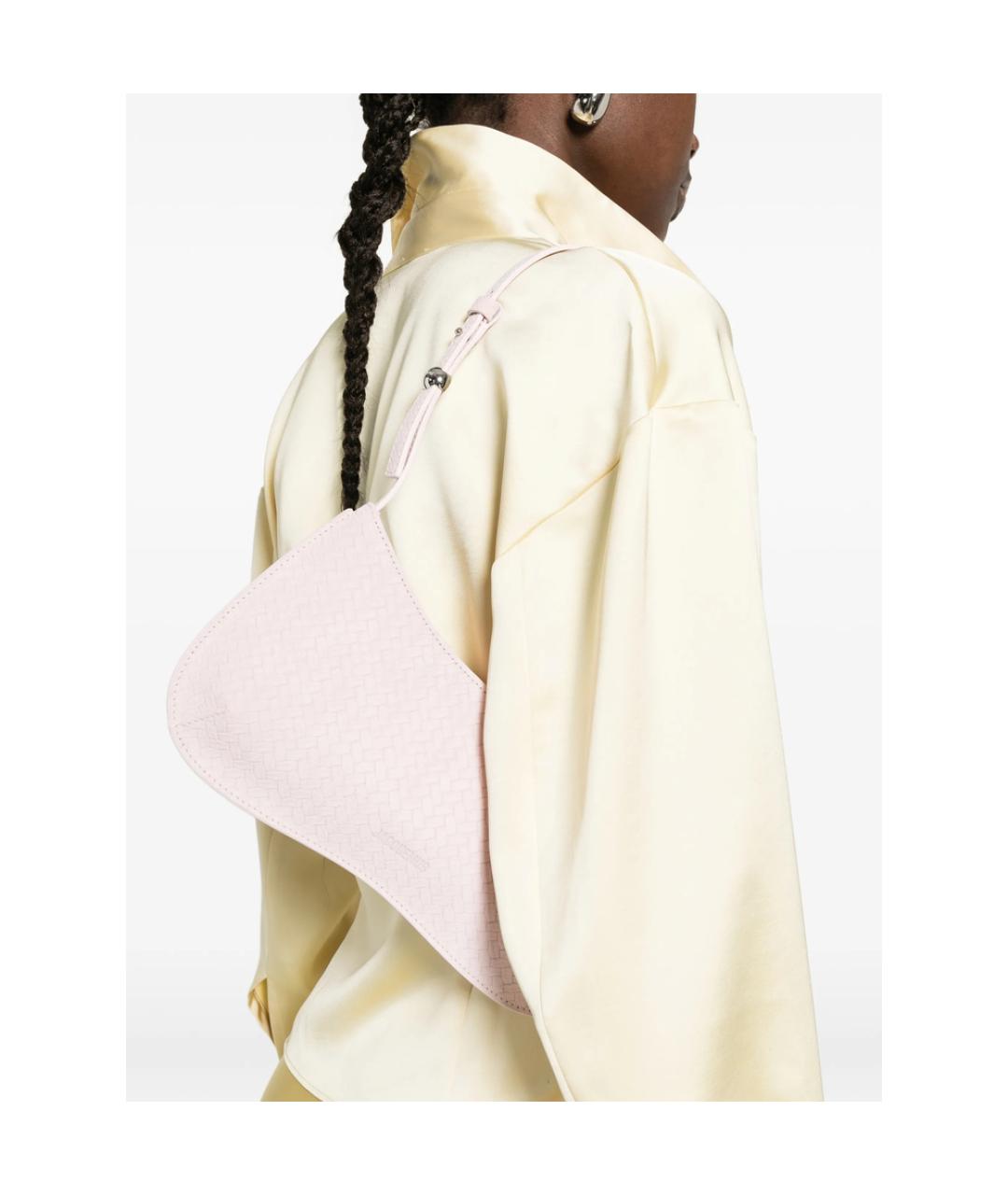 JACQUEMUS Розовая замшевая сумка через плечо, фото 4