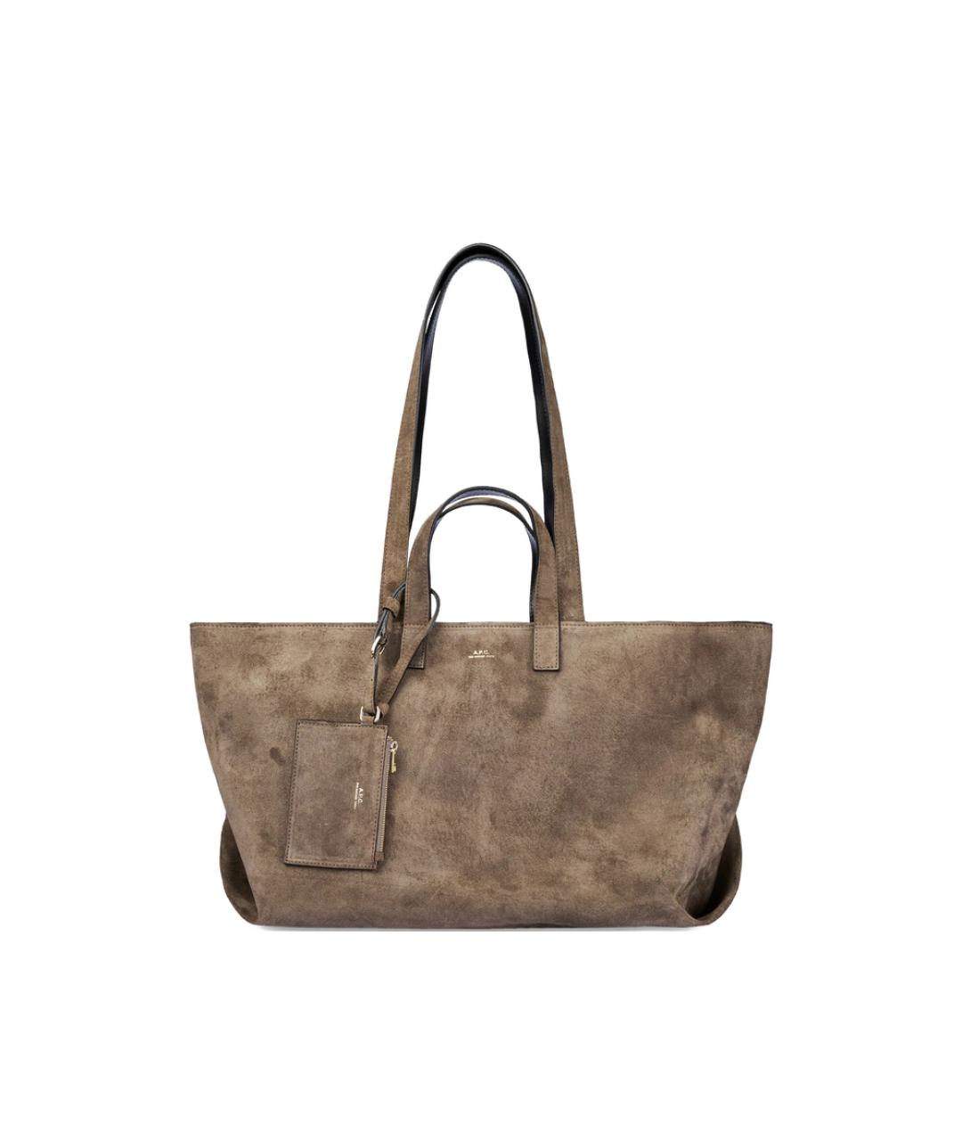 A.P.C. Коричневая кожаная сумка тоут, фото 1