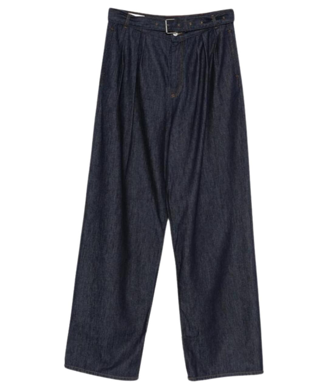 DRIES VAN NOTEN Синие хлопковые прямые джинсы, фото 1