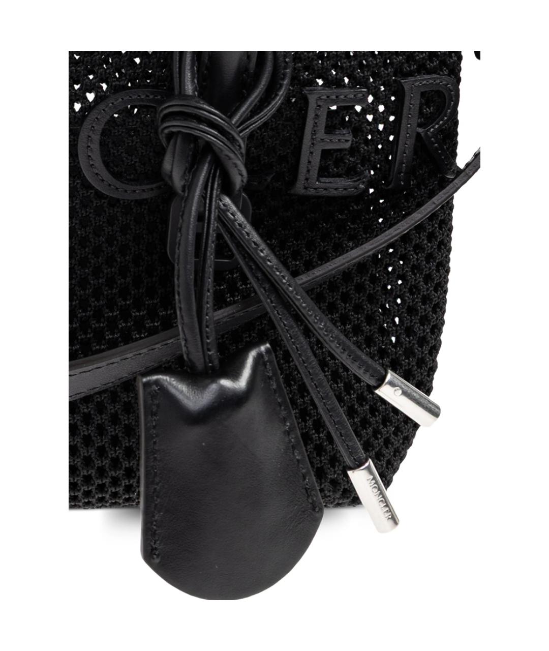 MONCLER Черная тканевая сумка тоут, фото 4