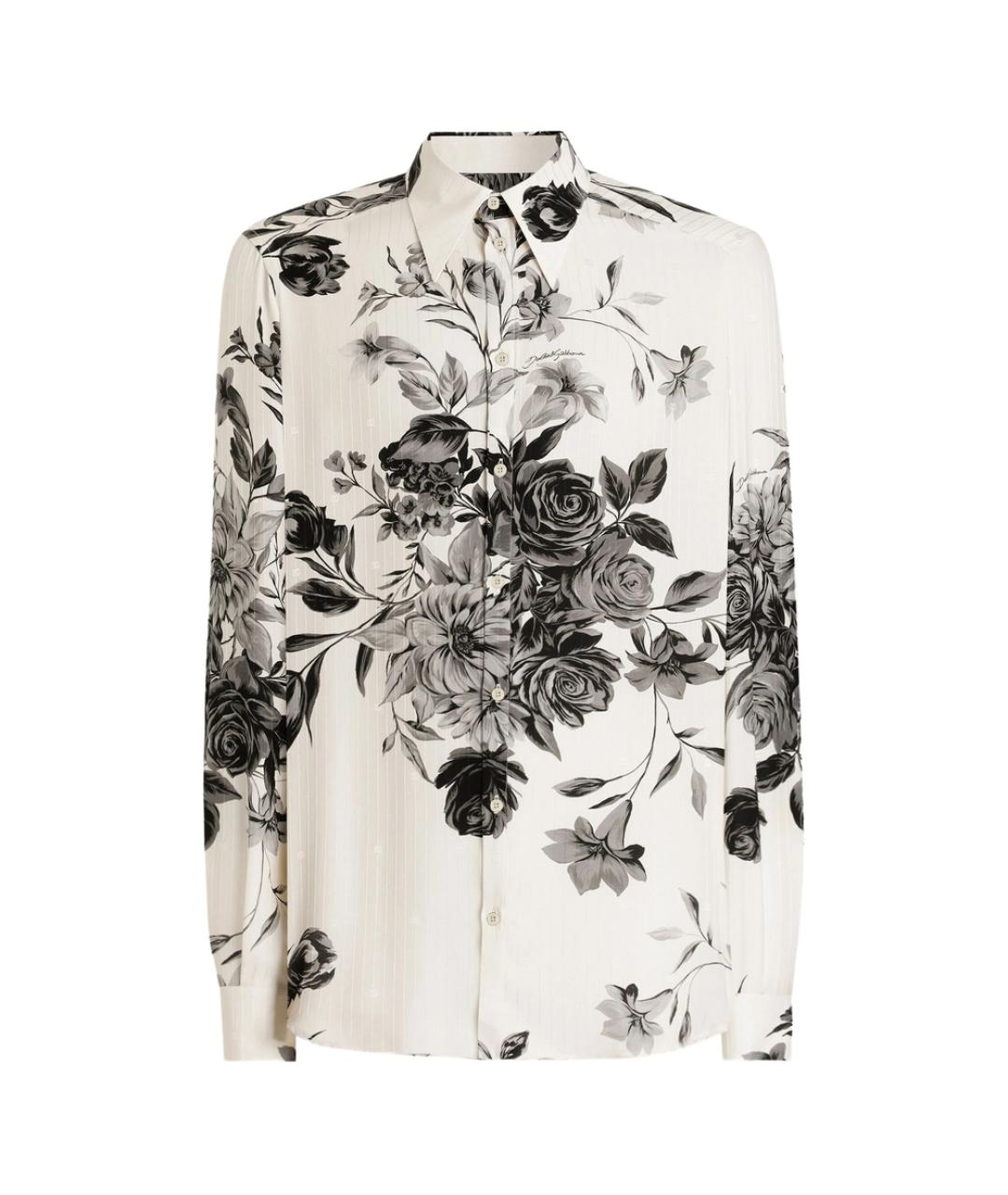 DOLCE&GABBANA Белая шелковая кэжуал рубашка, фото 1