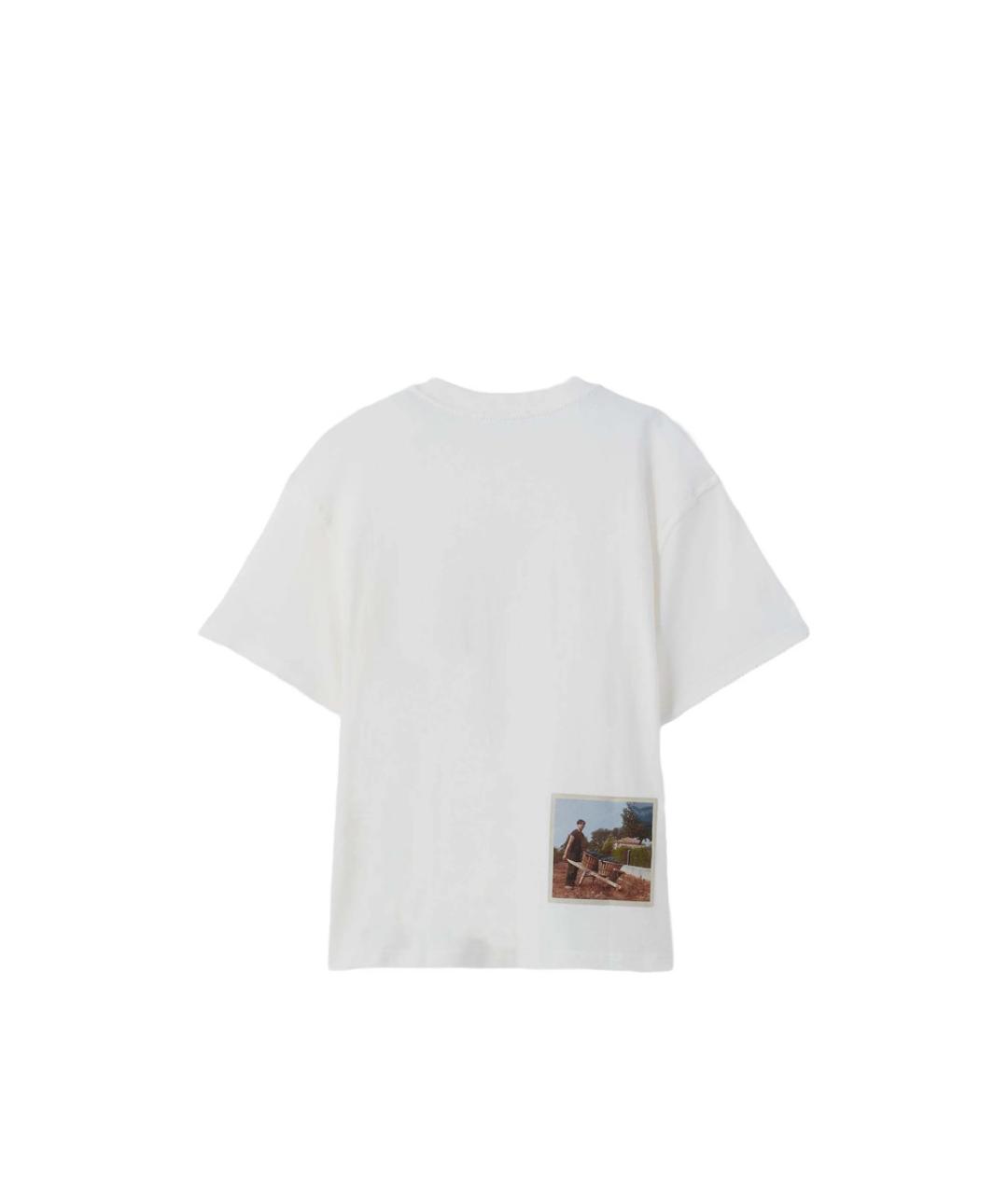 JACQUEMUS Белая хлопковая футболка, фото 2
