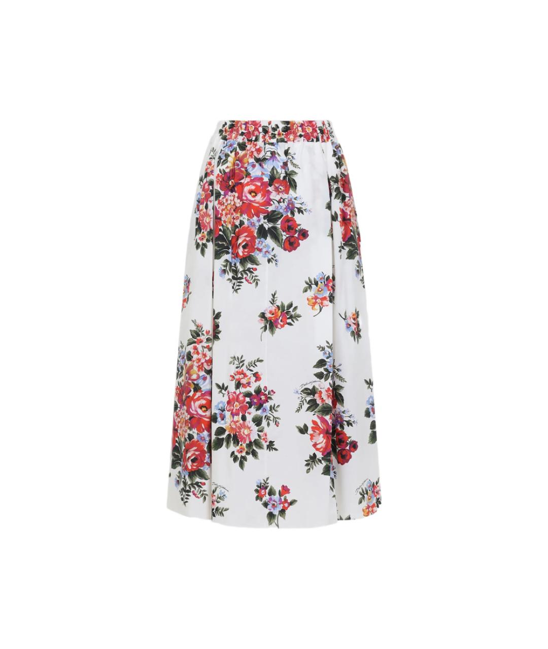 DOLCE&GABBANA Белая хлопковая юбка миди, фото 2