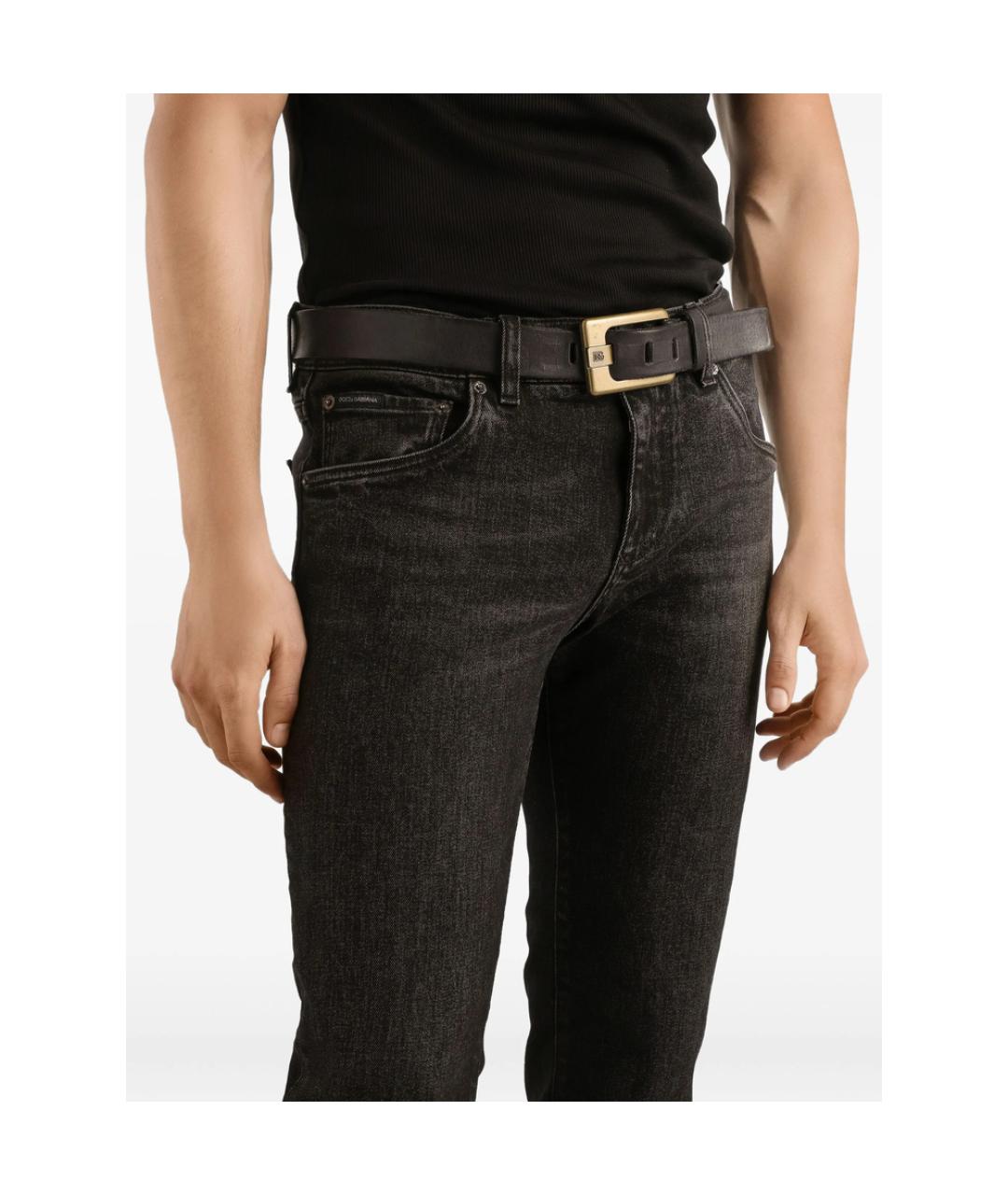 DOLCE&GABBANA Черные хлопковые джинсы скинни, фото 3