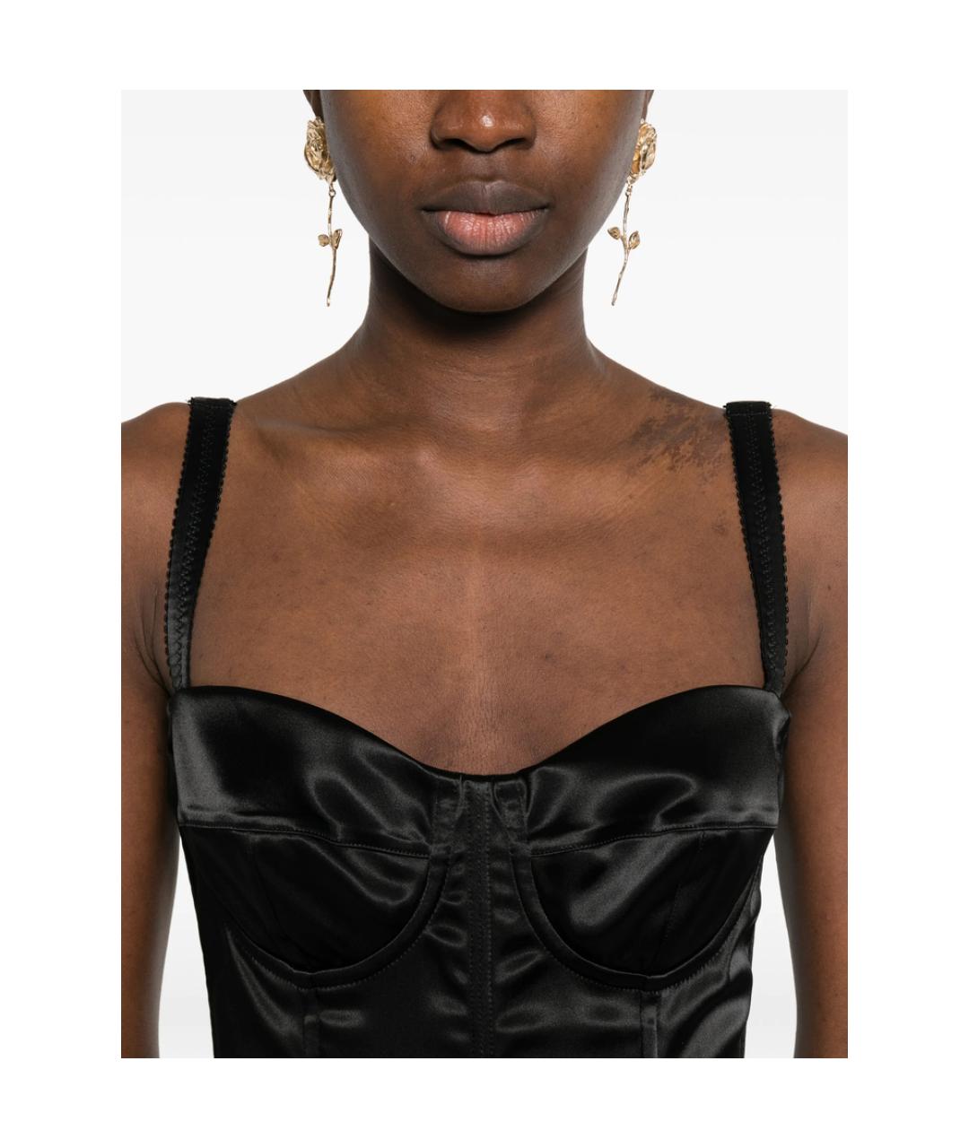 DOLCE&GABBANA Черное ацетатное коктейльное платье, фото 2