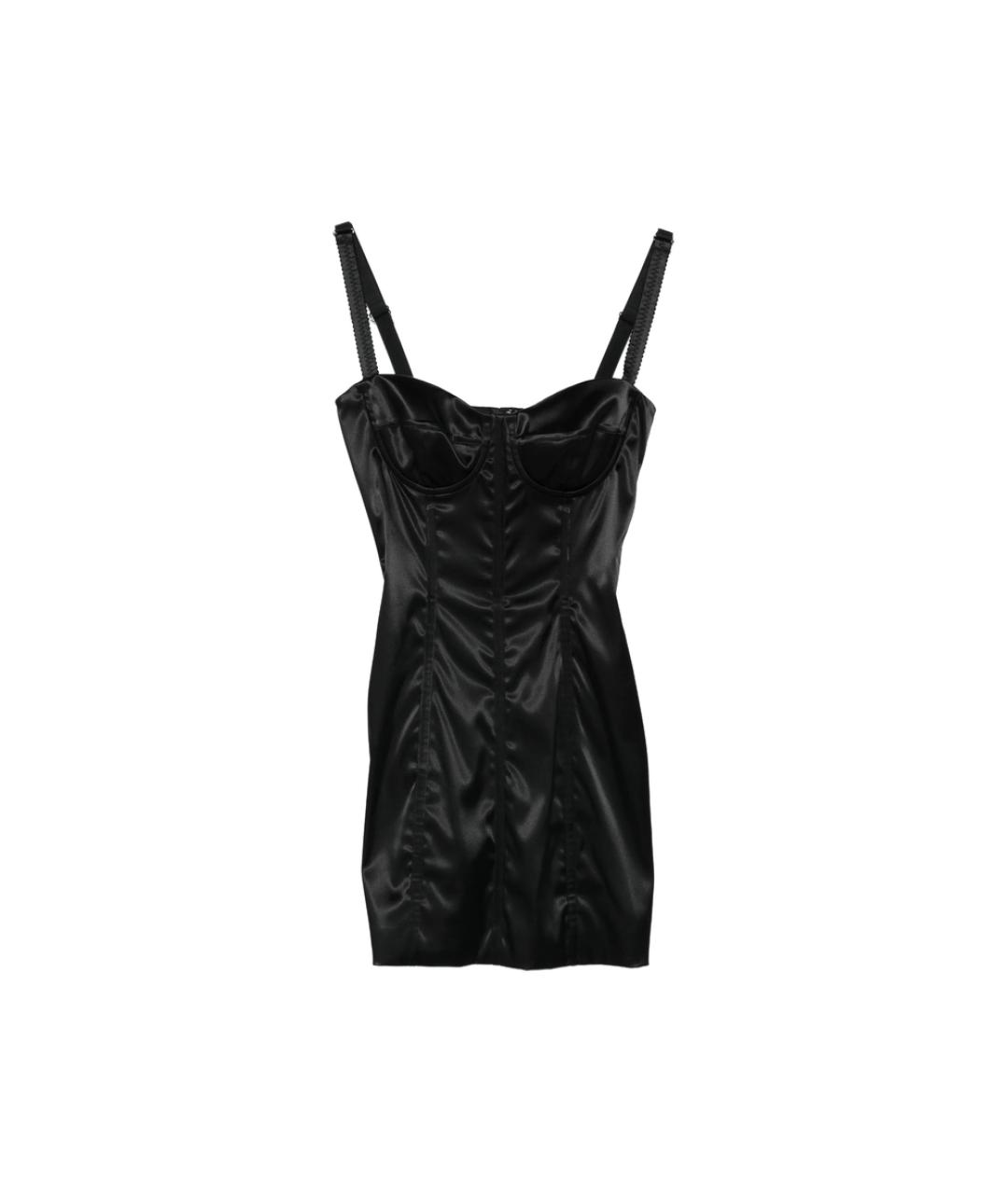 DOLCE&GABBANA Черное ацетатное коктейльное платье, фото 1