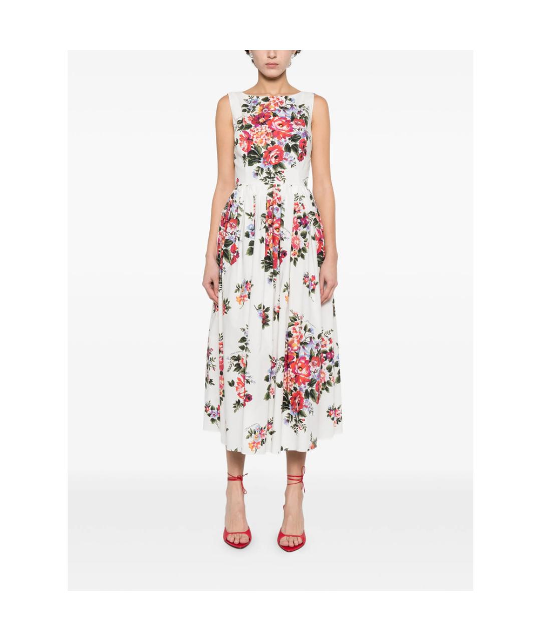 DOLCE&GABBANA Белое хлопковое повседневное платье, фото 2