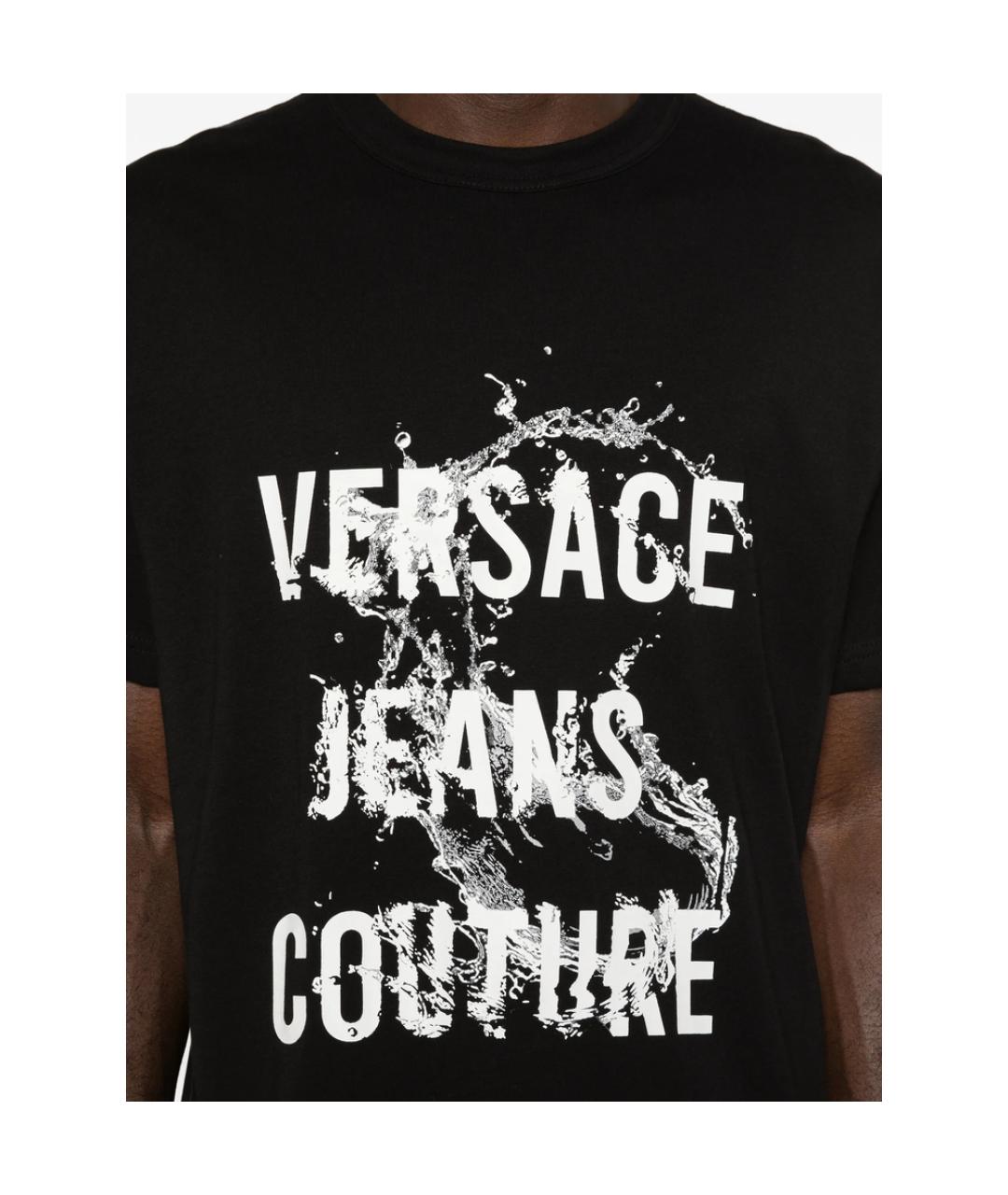VERSACE JEANS COUTURE Черная хлопковая футболка, фото 3