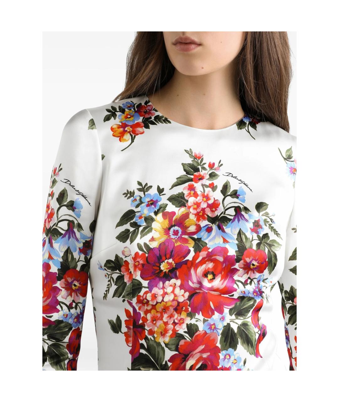 DOLCE&GABBANA Белое вискозное повседневное платье, фото 4