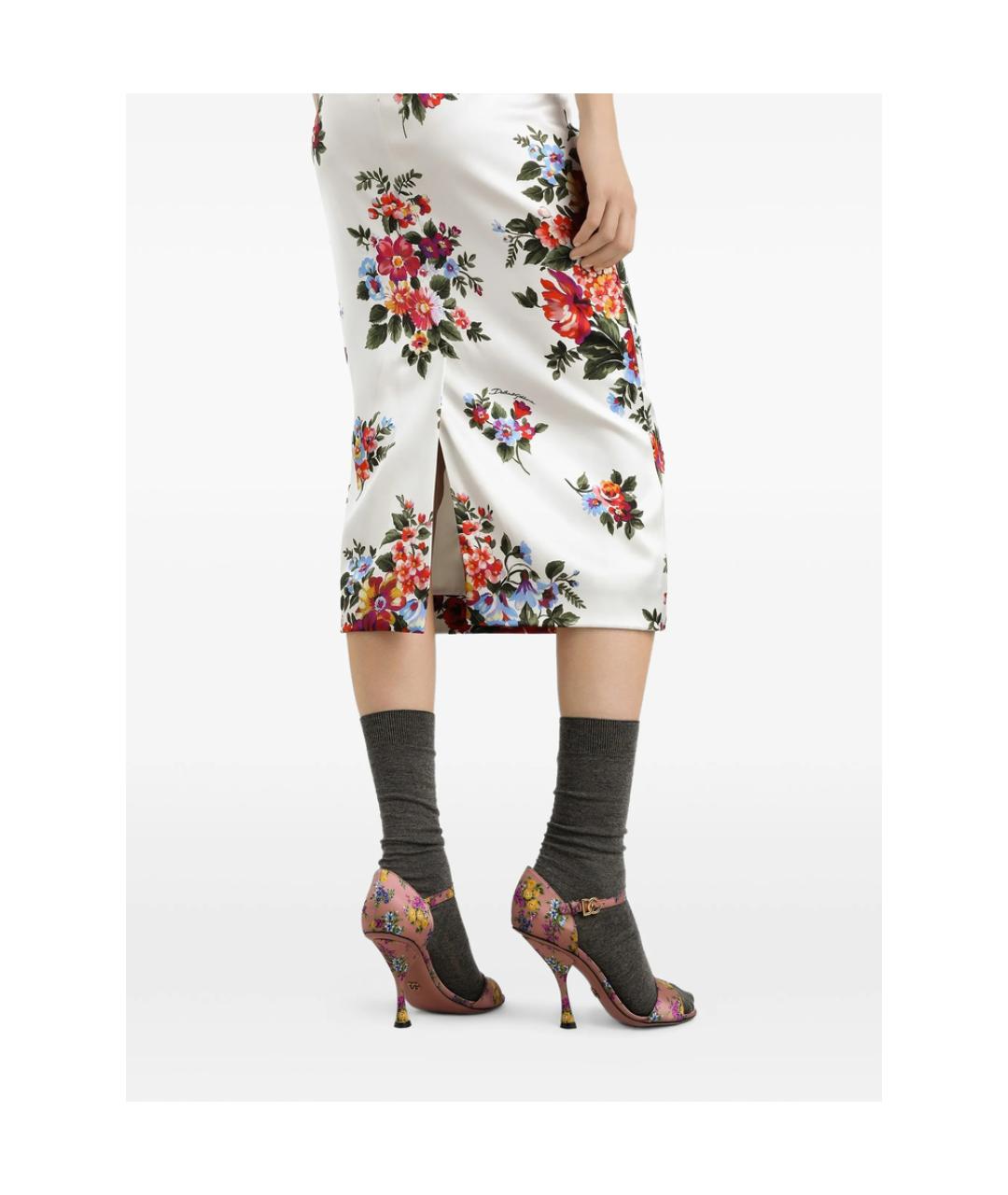 DOLCE&GABBANA Белое вискозное повседневное платье, фото 5