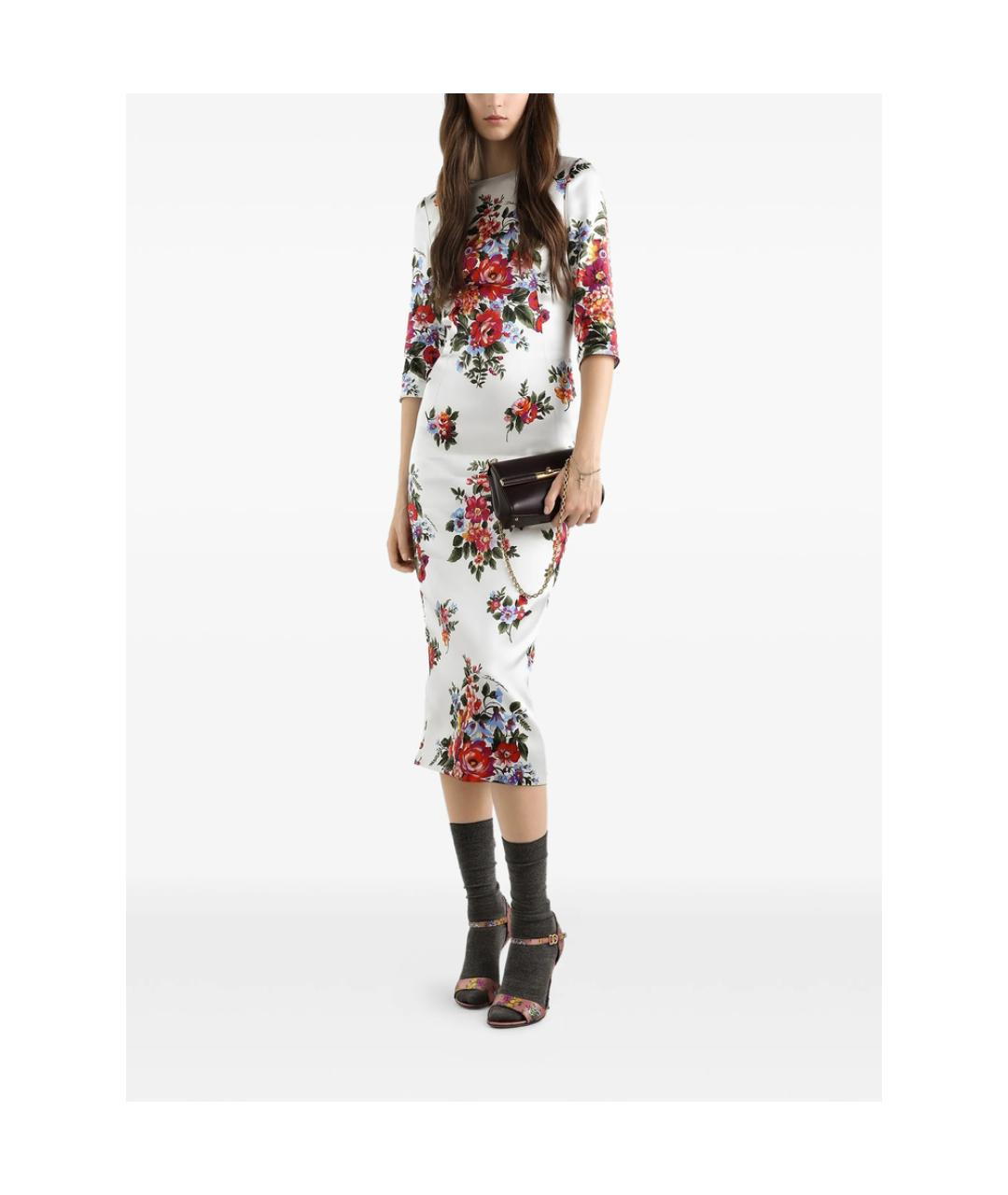 DOLCE&GABBANA Белое вискозное повседневное платье, фото 2