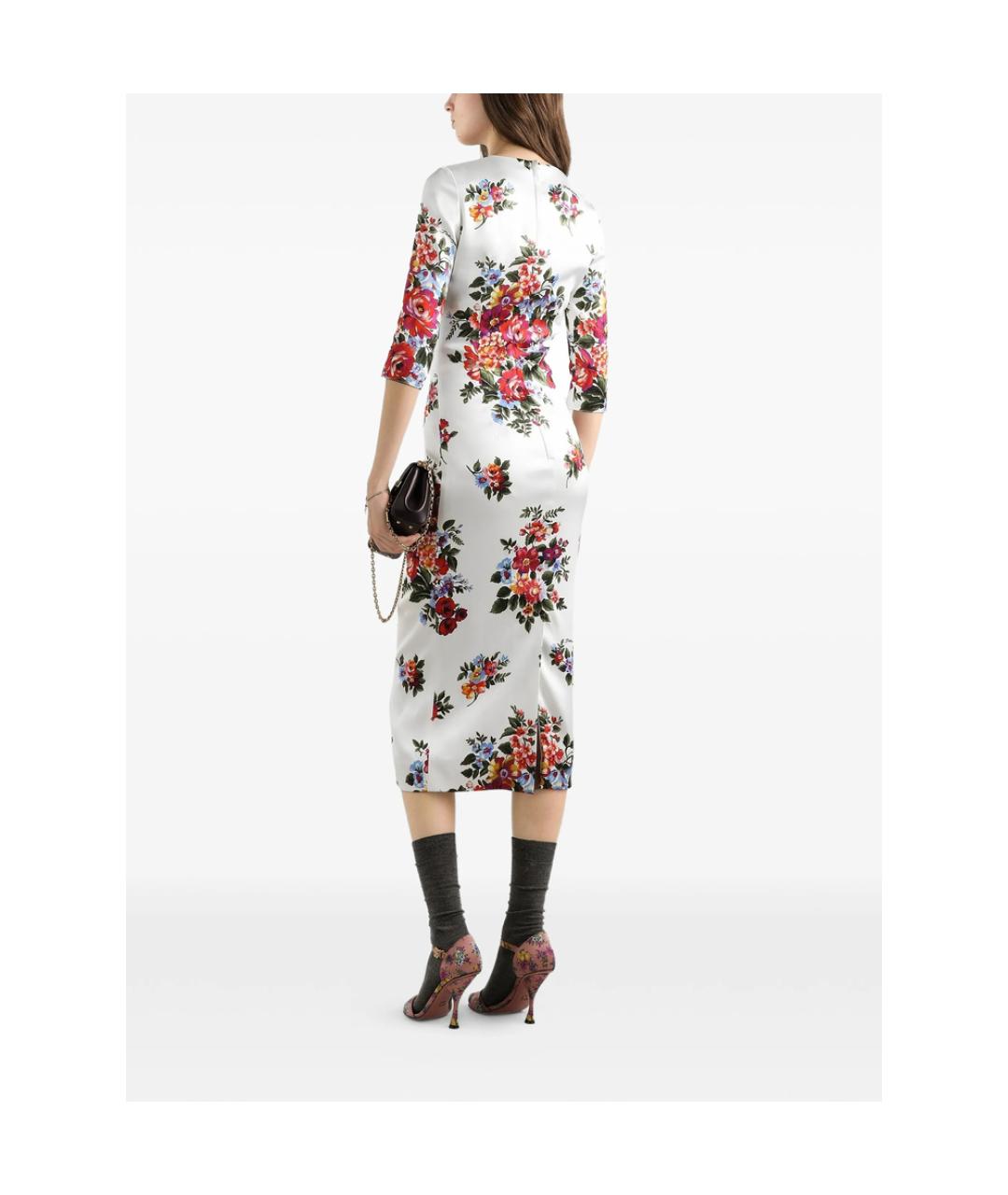 DOLCE&GABBANA Белое вискозное повседневное платье, фото 3