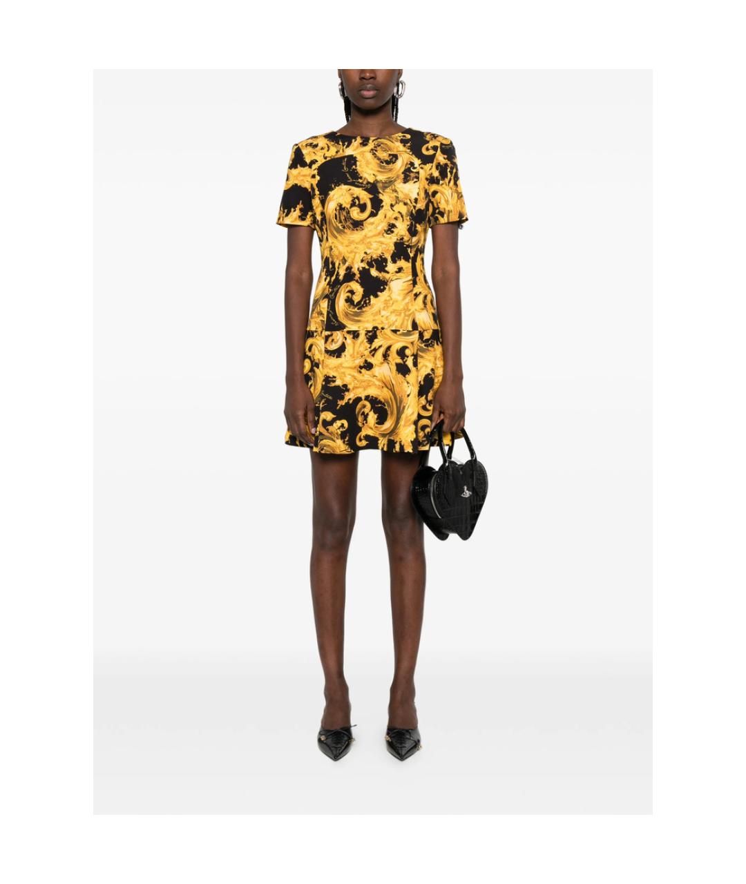 VERSACE JEANS COUTURE Черное полиэстеровое коктейльное платье, фото 2