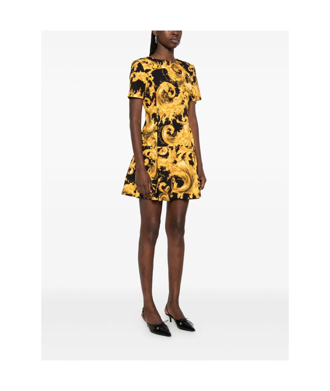 VERSACE JEANS COUTURE Черное полиэстеровое коктейльное платье, фото 3