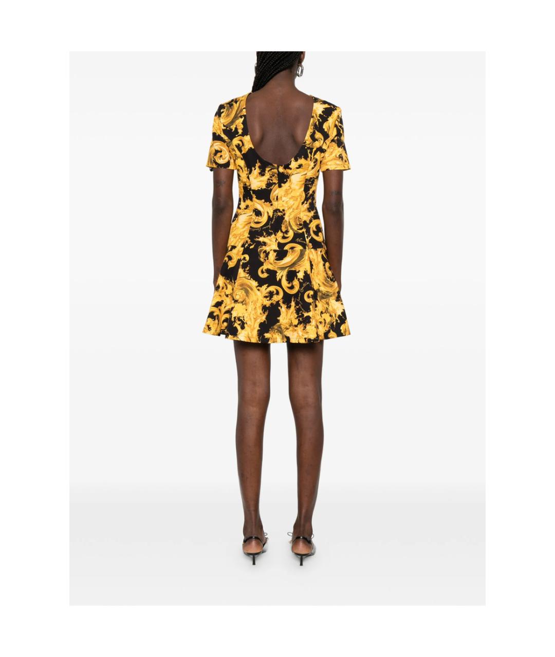 VERSACE JEANS COUTURE Черное полиэстеровое коктейльное платье, фото 5