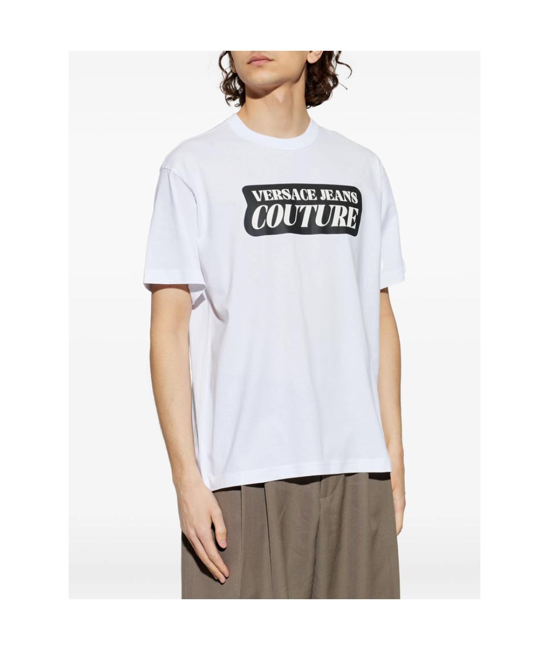 VERSACE JEANS COUTURE Белая хлопковая футболка, фото 2