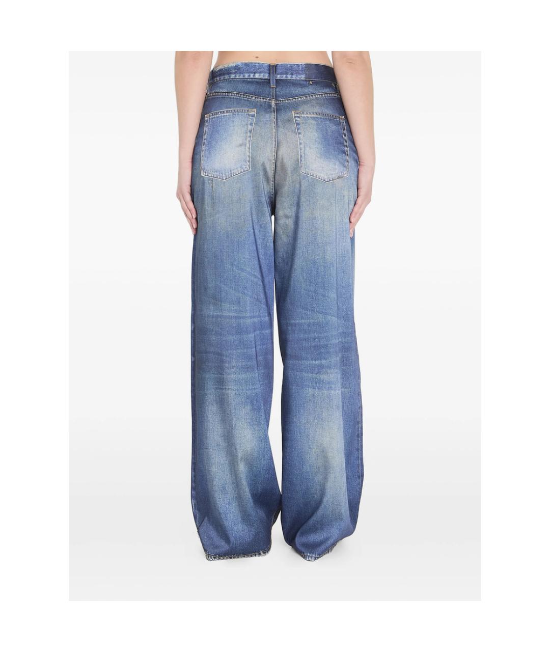 GOLDEN GOOSE Синие полиэстеровые брюки широкие, фото 4