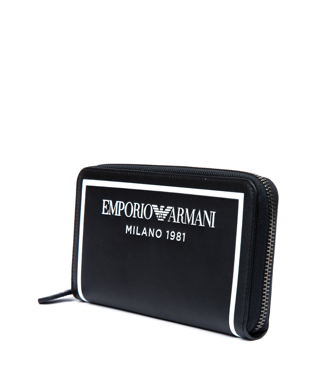 EMPORIO ARMANI Черный кожаный кошелек, фото 1