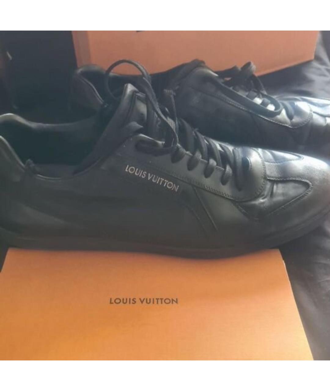 LOUIS VUITTON Черные кожаные низкие кроссовки / кеды, фото 5