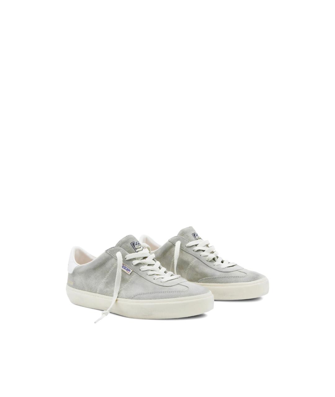 GOLDEN GOOSE Серые кожаные низкие кроссовки / кеды, фото 3