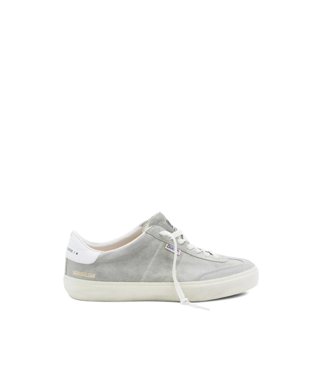 GOLDEN GOOSE Серые кожаные низкие кроссовки / кеды, фото 1