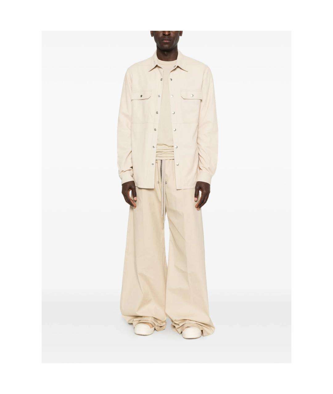 RICK OWENS Бежевая кожаная куртка, фото 4