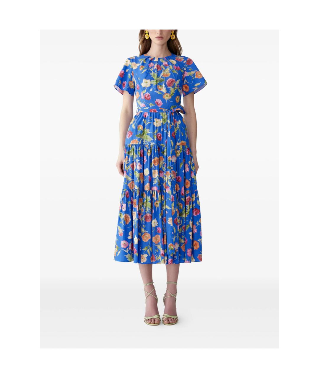 CAROLINA HERRERA Синее хлопковое повседневное платье, фото 4
