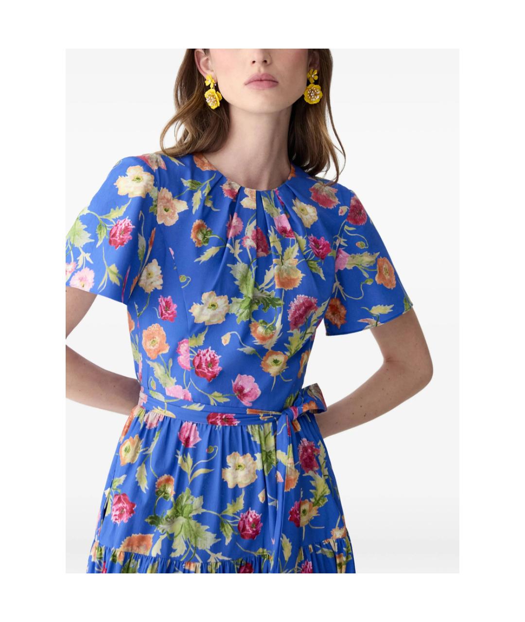 CAROLINA HERRERA Синее хлопковое повседневное платье, фото 3