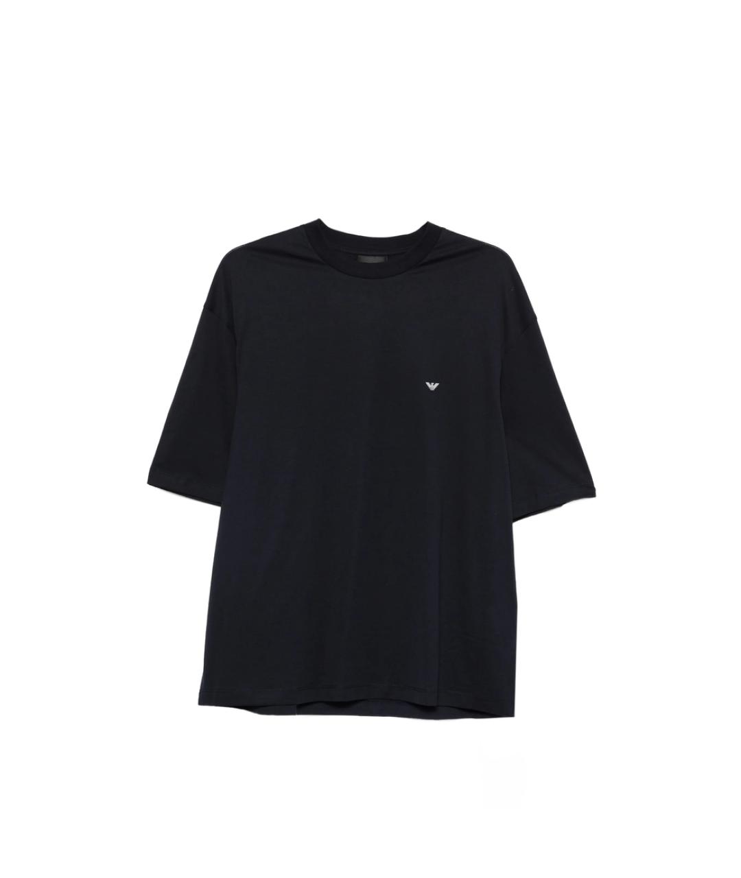 EMPORIO ARMANI Синяя хлопковая футболка, фото 1