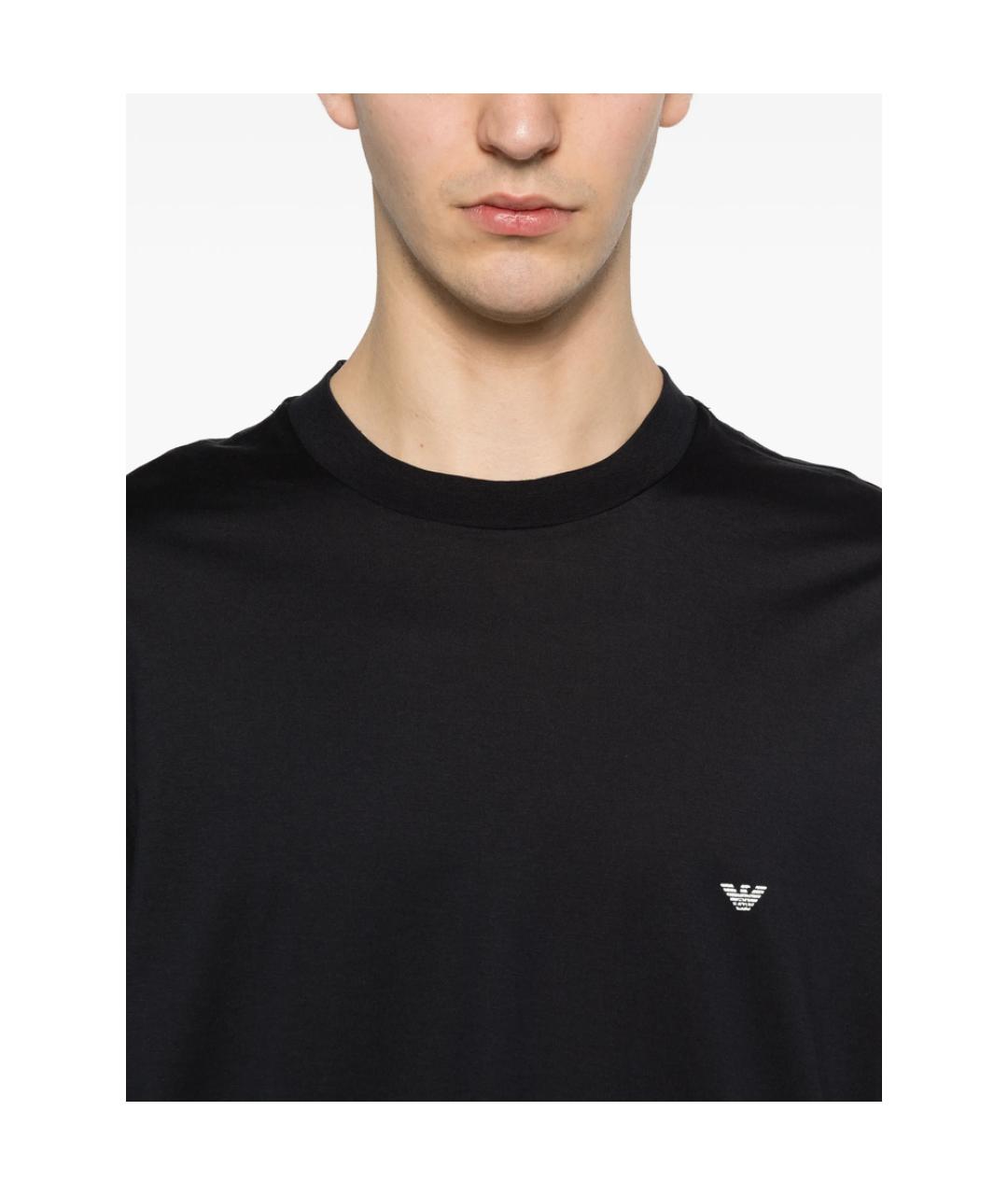 EMPORIO ARMANI Синяя хлопковая футболка, фото 2