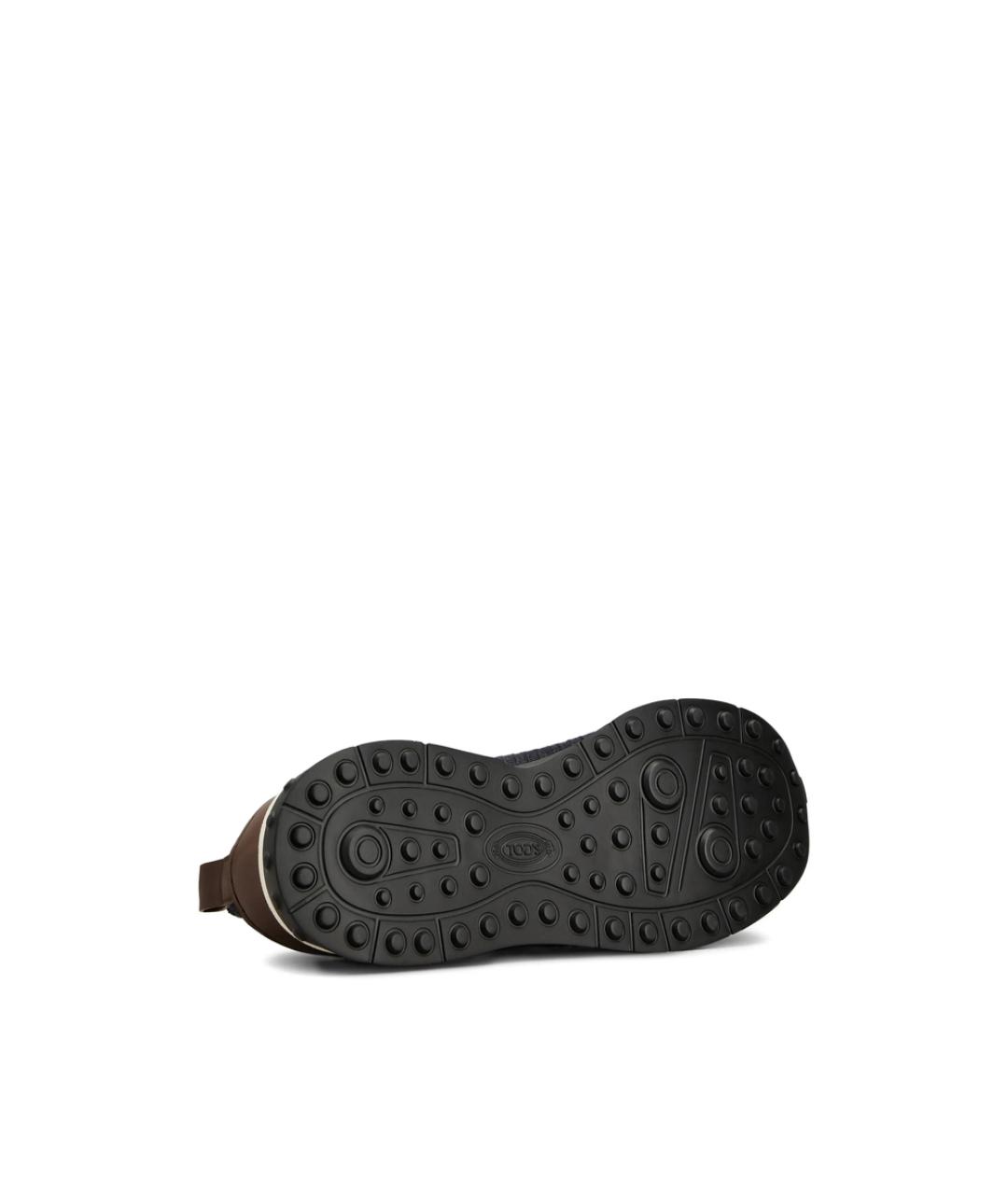TOD'S Синие кожаные низкие кроссовки / кеды, фото 4