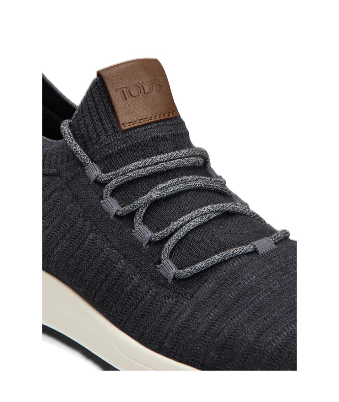 TOD'S Синие кожаные низкие кроссовки / кеды, фото 5