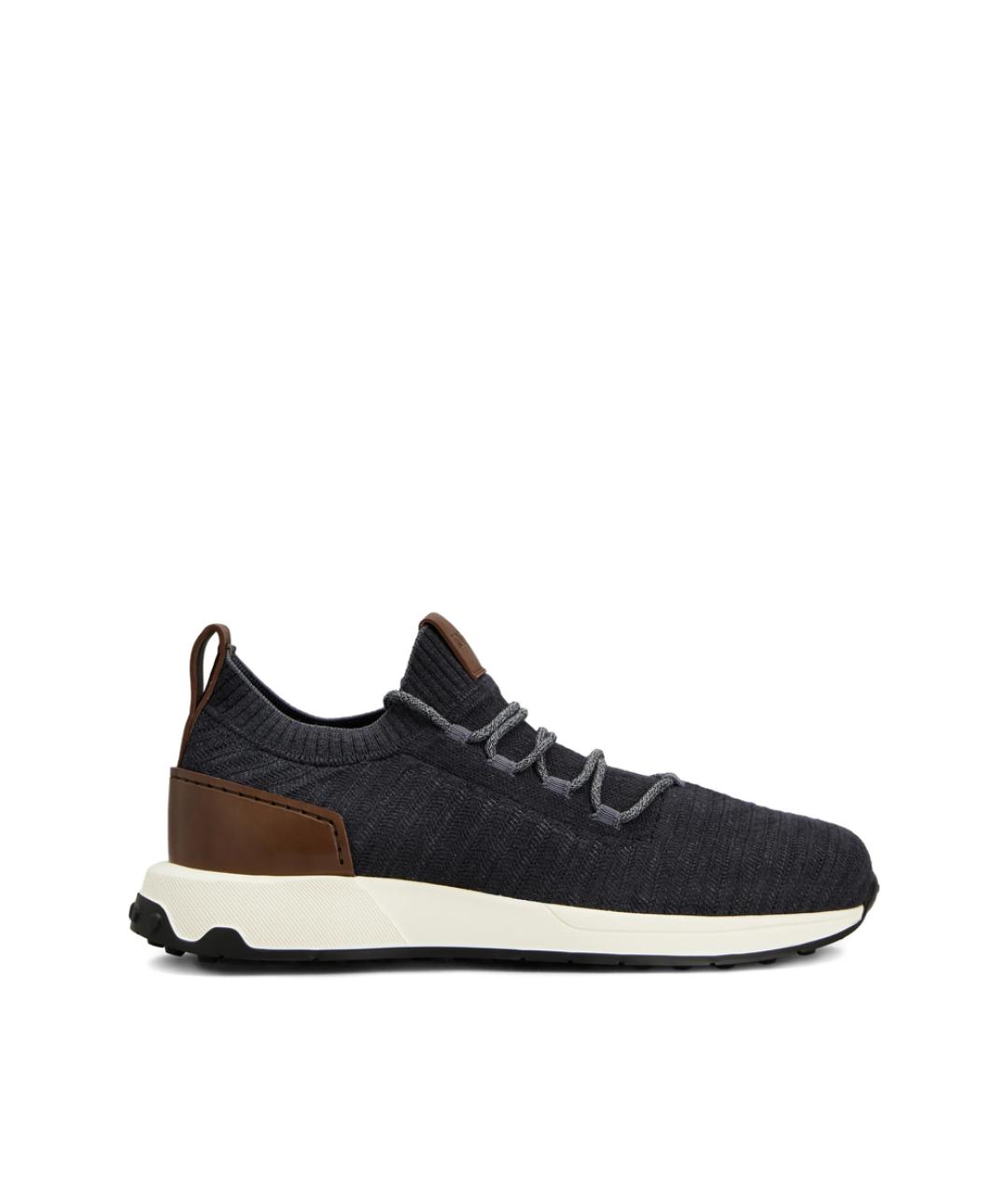 TOD'S Синие кожаные низкие кроссовки / кеды, фото 1