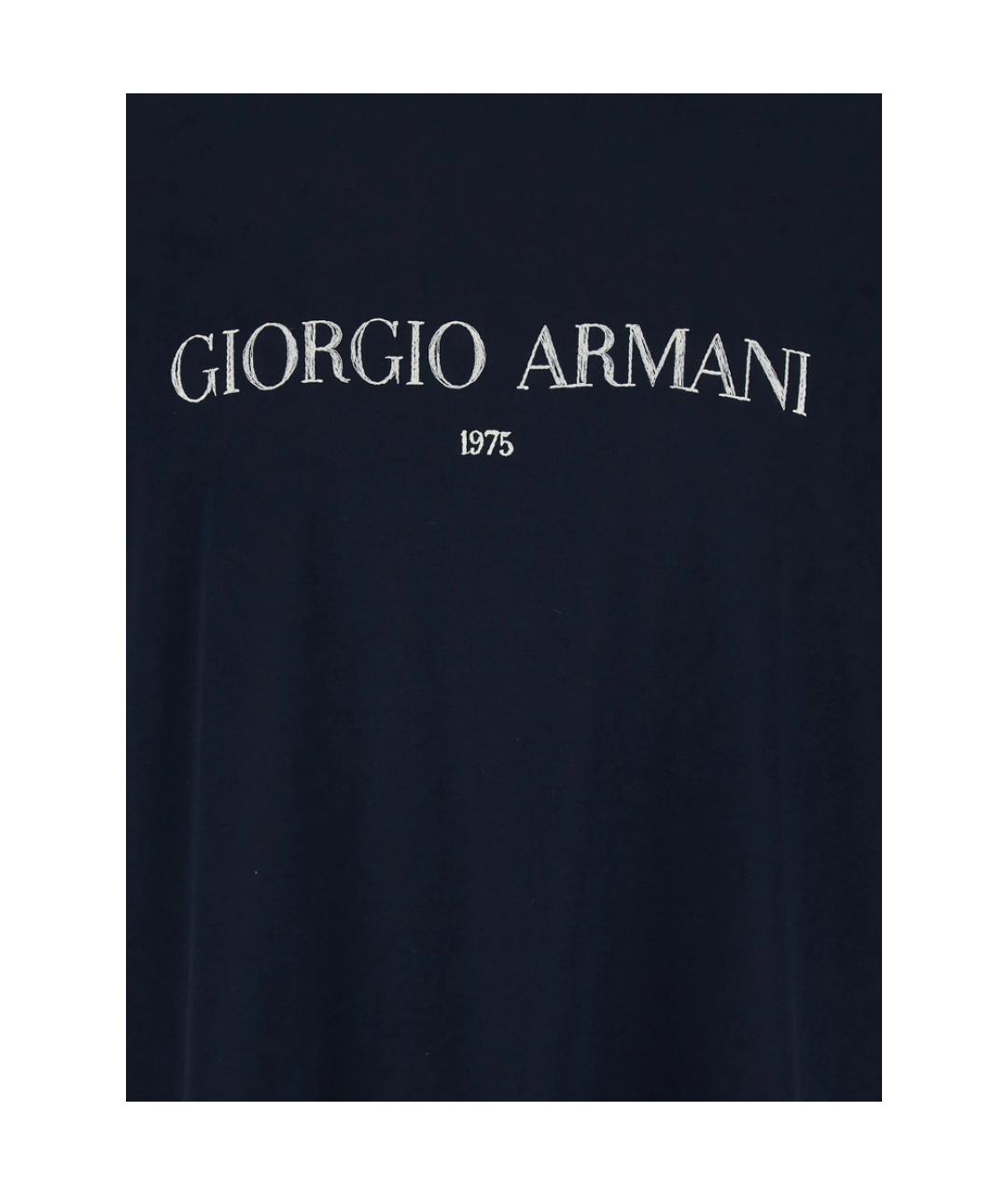 GIORGIO ARMANI Синяя хлопковая футболка, фото 2
