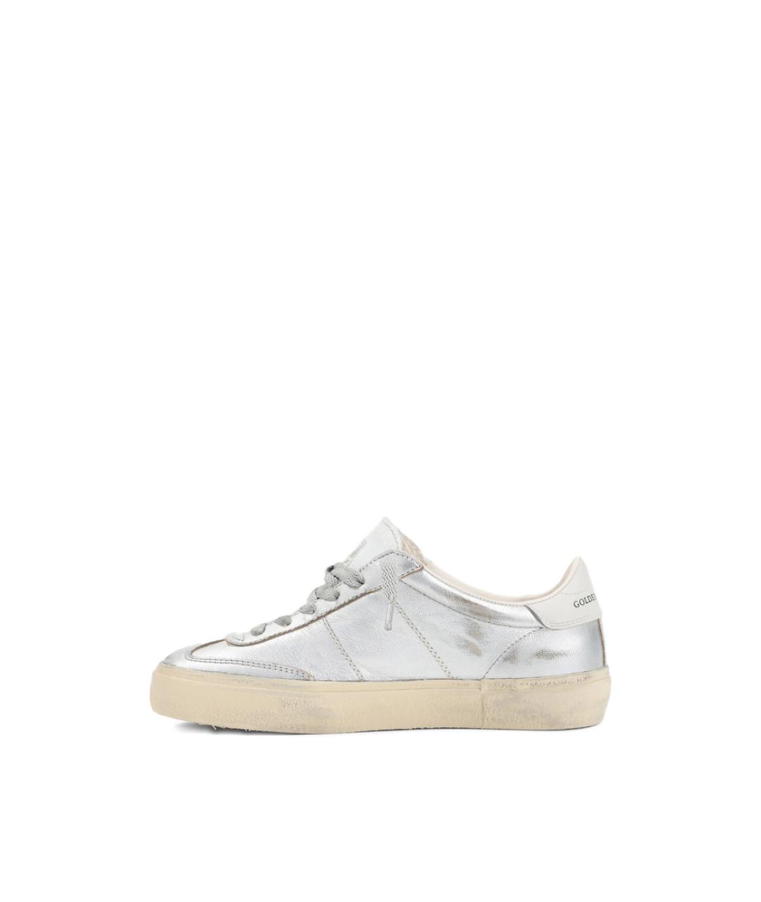 GOLDEN GOOSE Серебряные кожаные кеды, фото 2