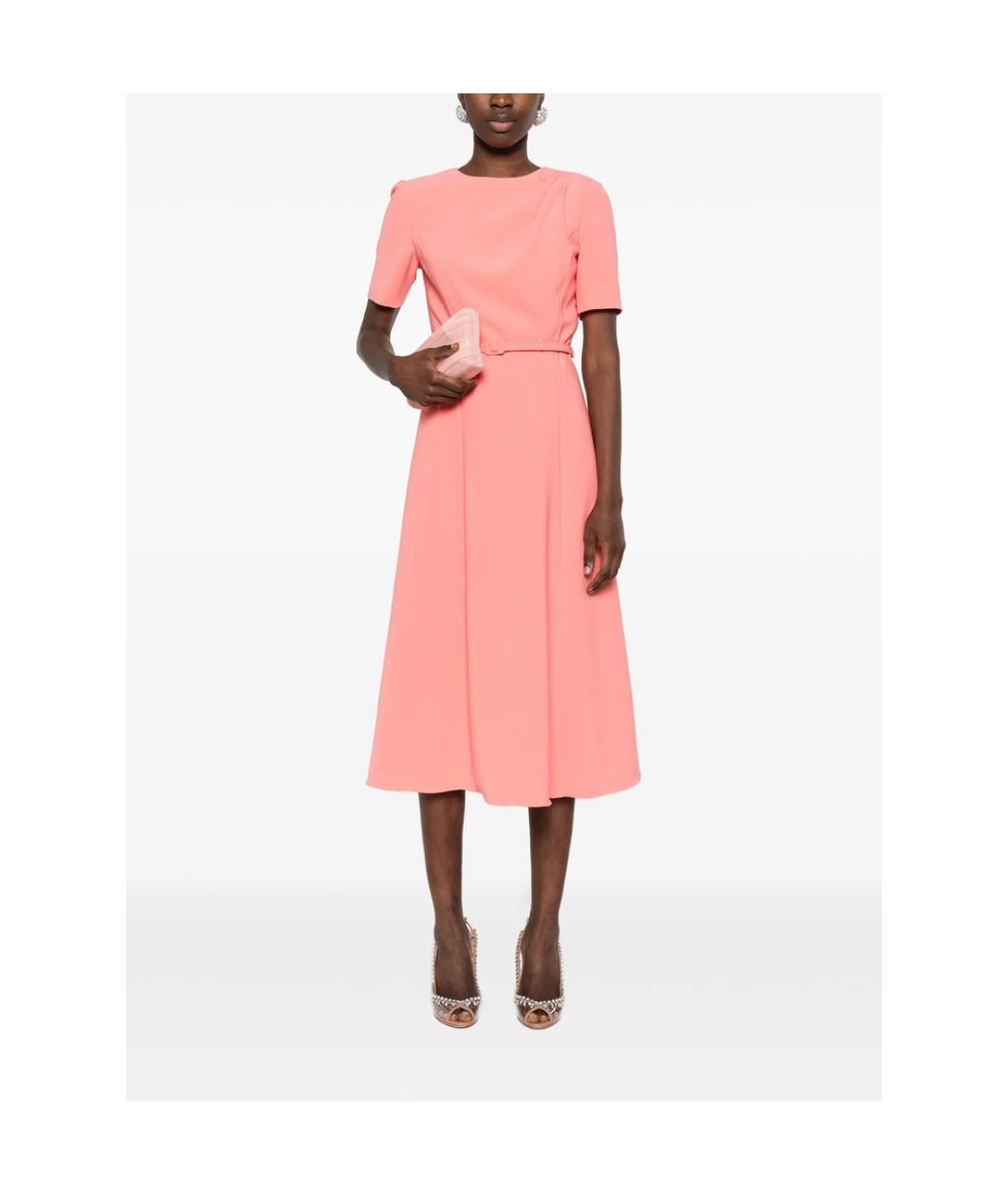 CAROLINA HERRERA Розовое полиэстеровое повседневное платье, фото 4