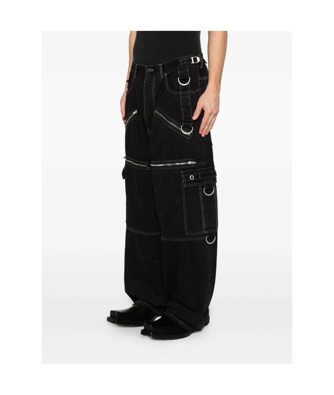 BALENCIAGA Черные хлопковые прямые джинсы, фото 2