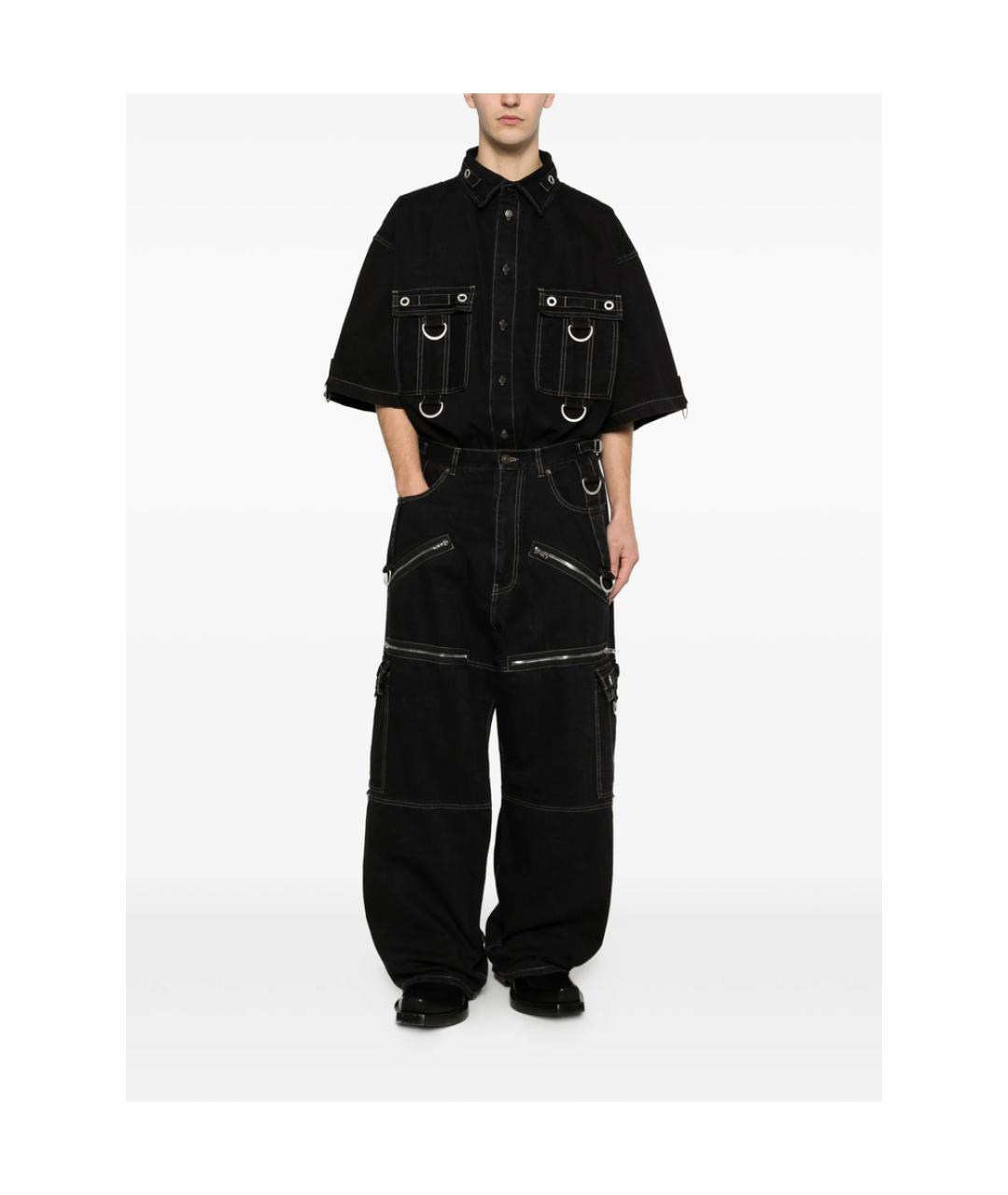 BALENCIAGA Черные хлопковые прямые джинсы, фото 4
