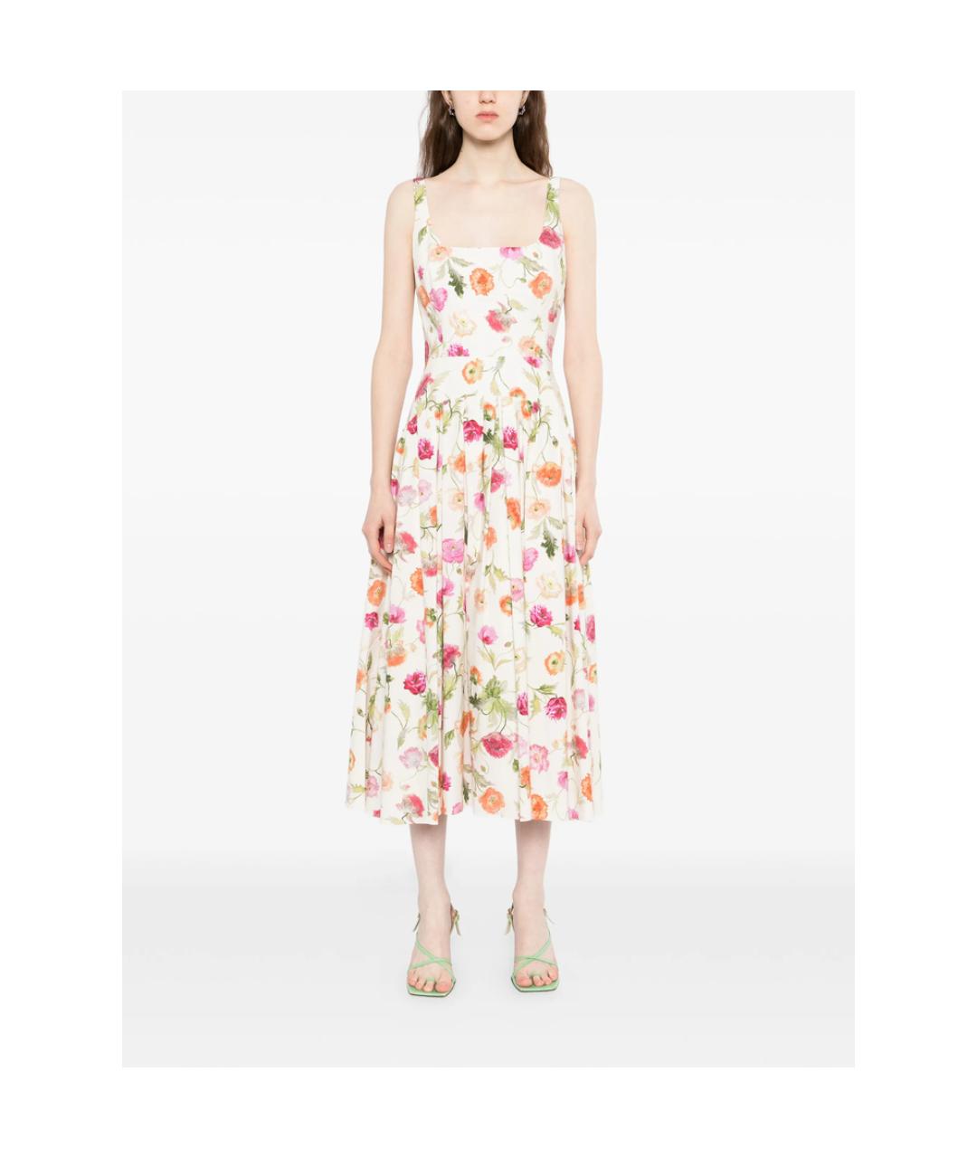 CAROLINA HERRERA Бежевое хлопковое повседневное платье, фото 3