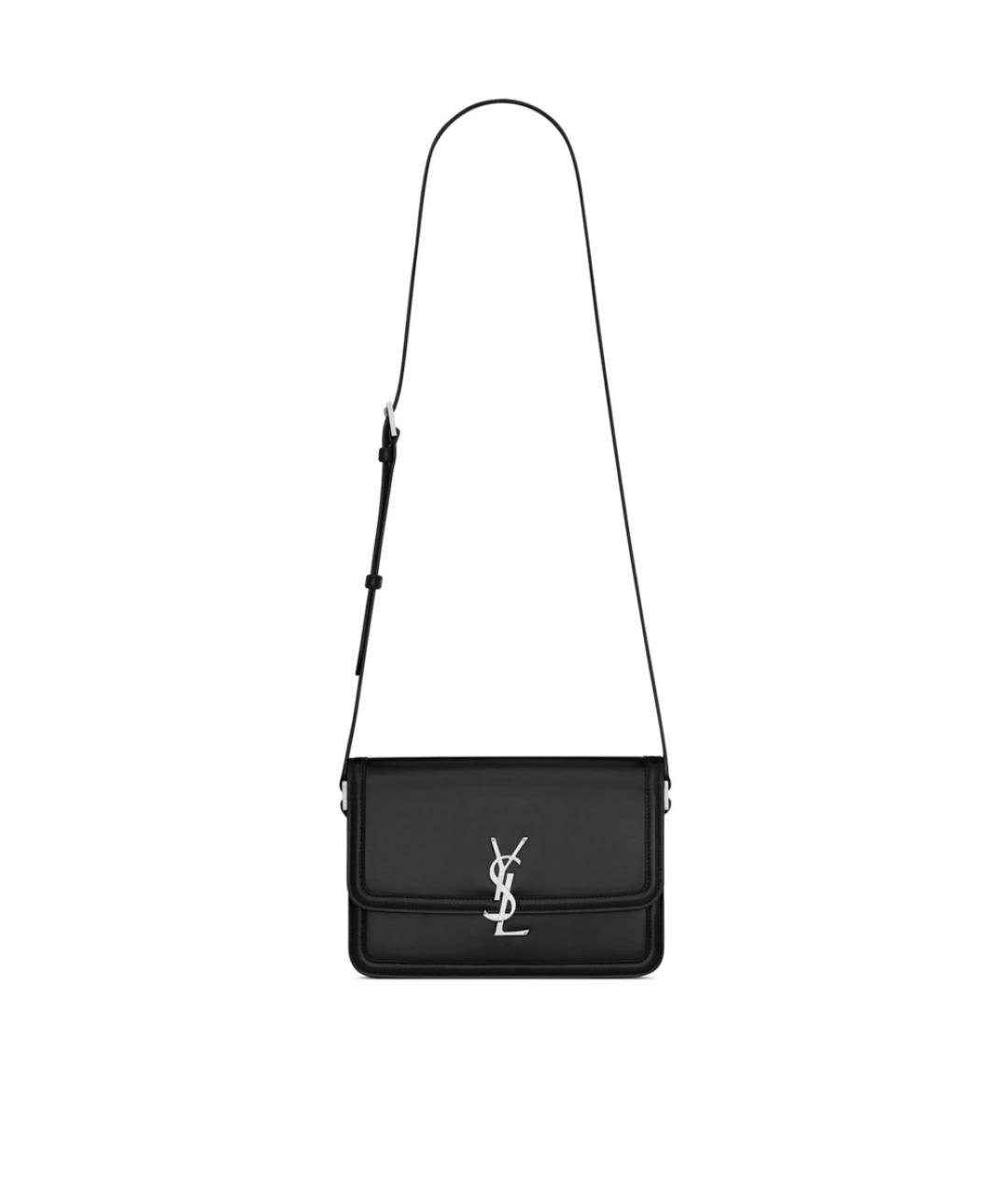 SAINT LAURENT Черная кожаная сумка на плечо, фото 1