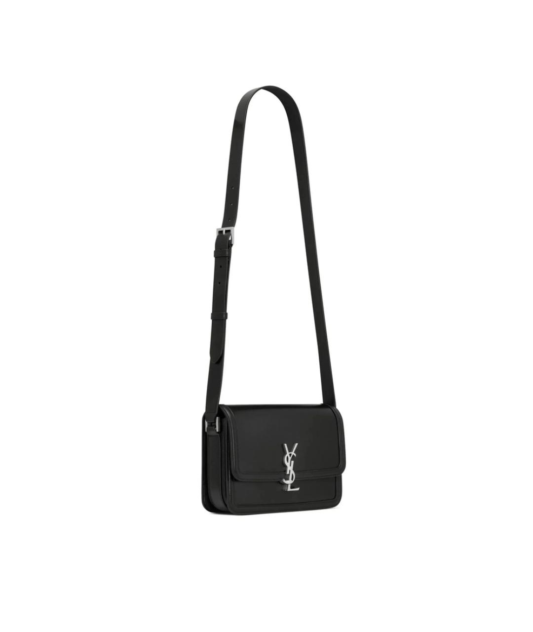 SAINT LAURENT Черная кожаная сумка на плечо, фото 5