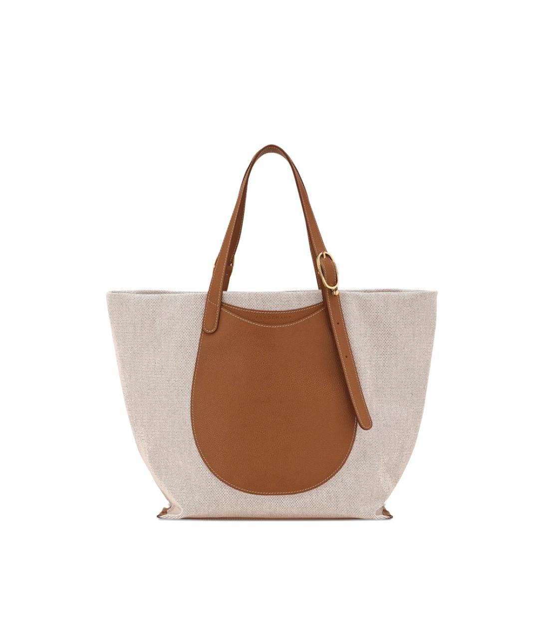 LONGCHAMP Коричневая кожаная сумка тоут, фото 1