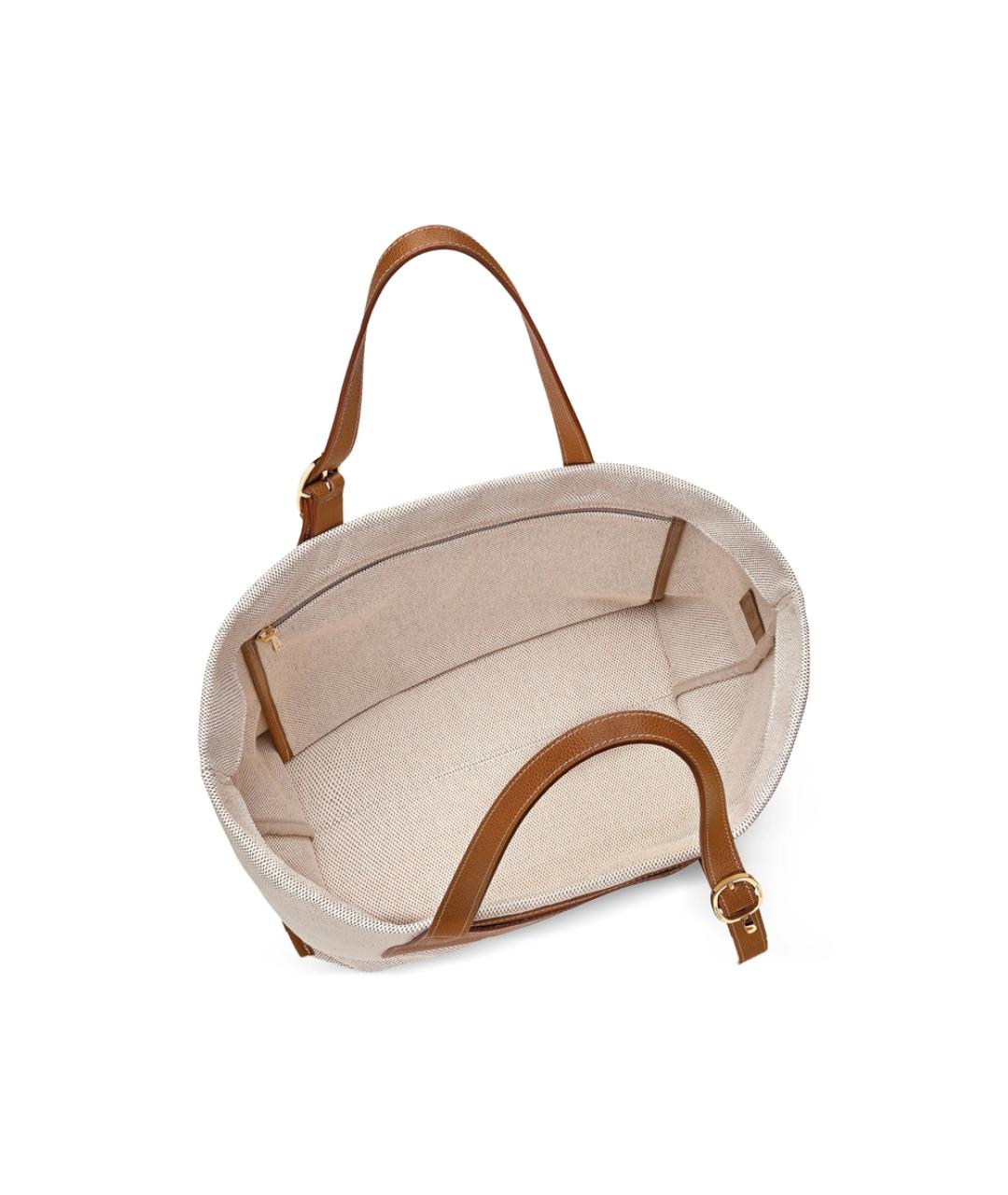 LONGCHAMP Коричневая кожаная сумка тоут, фото 4